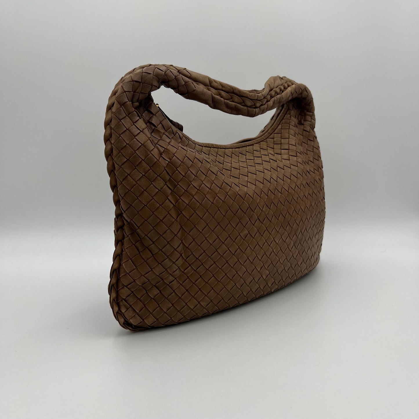 Bottega Veneta Toffee Brown Intrecciato Hobo Bag