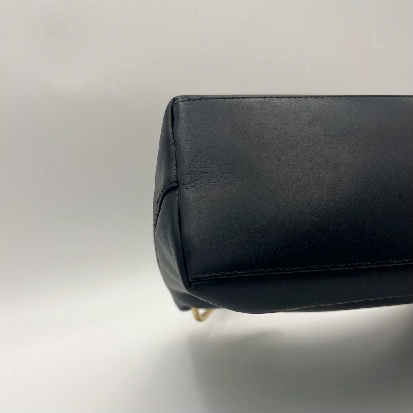 Gucci Black Leather Bamboo Shoulder Bag