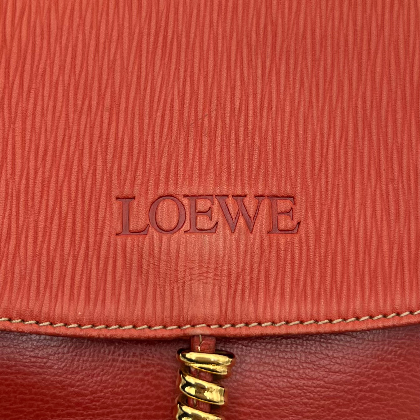 Loewe Red Leather Velasquez Handbag