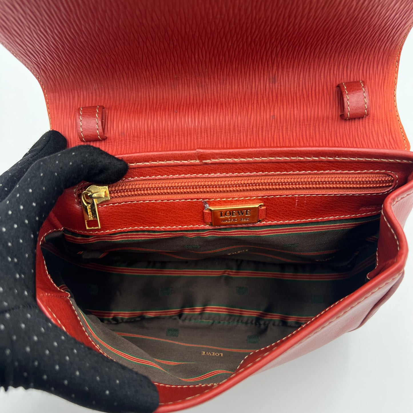 Loewe Red Leather Velasquez Handbag