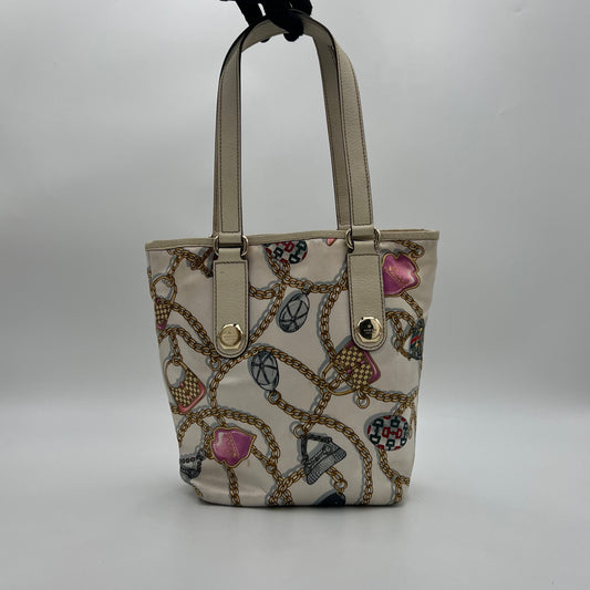 Gucci White Satin Charms Tote
