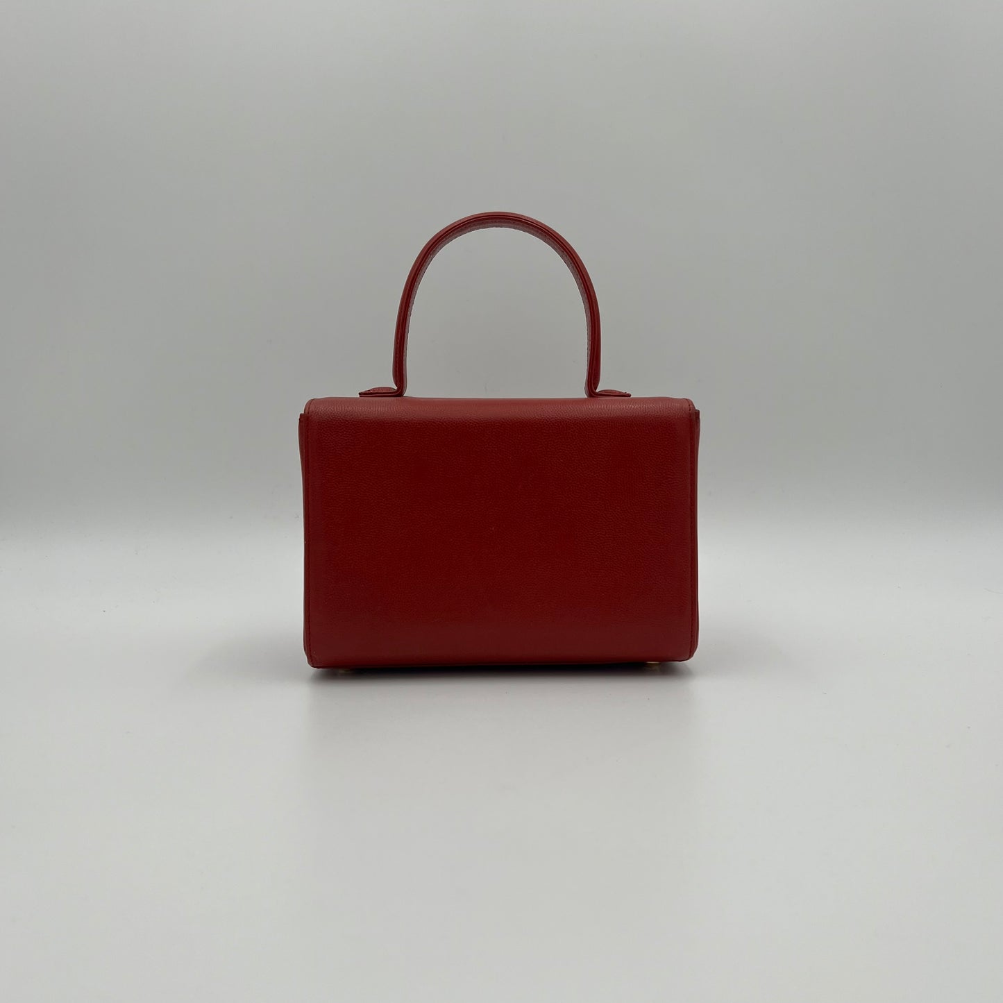 Givenchy Sacs Red Leather Twist Lock Box Handbag