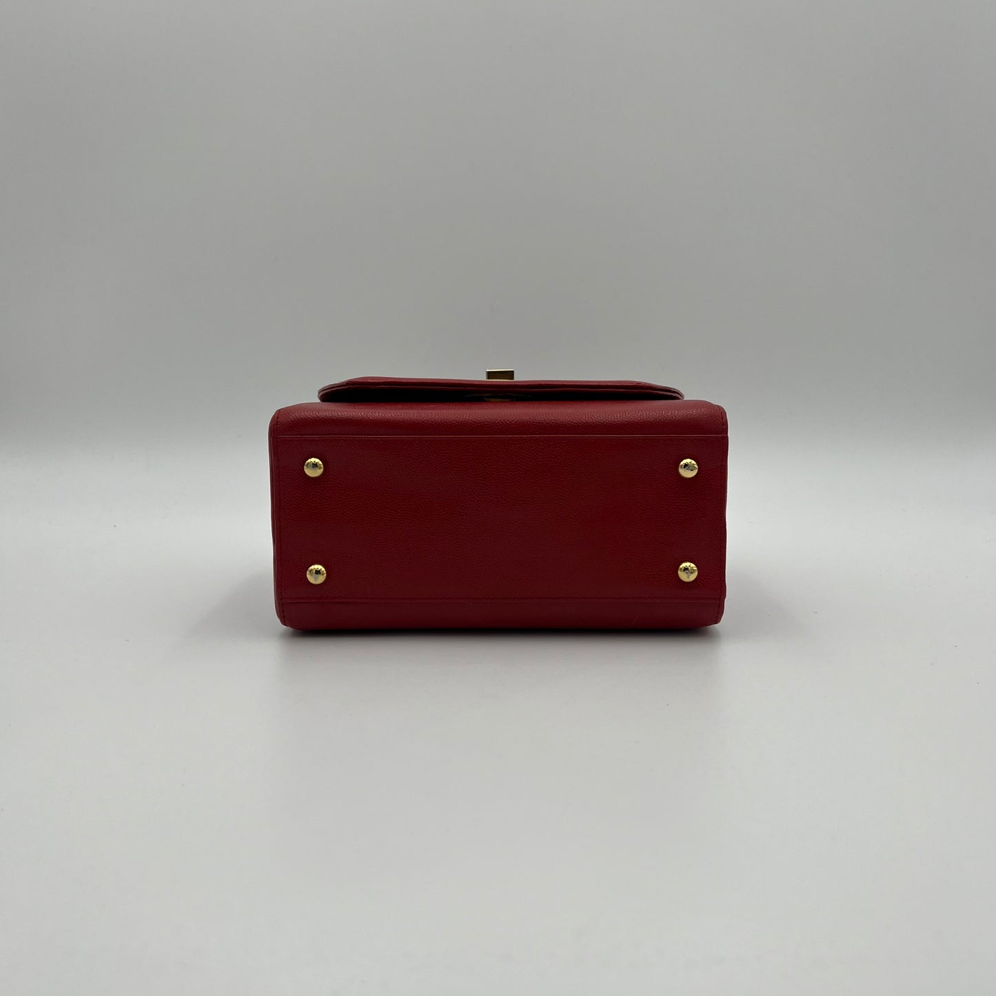 Givenchy Sacs Red Leather Twist Lock Box Handbag