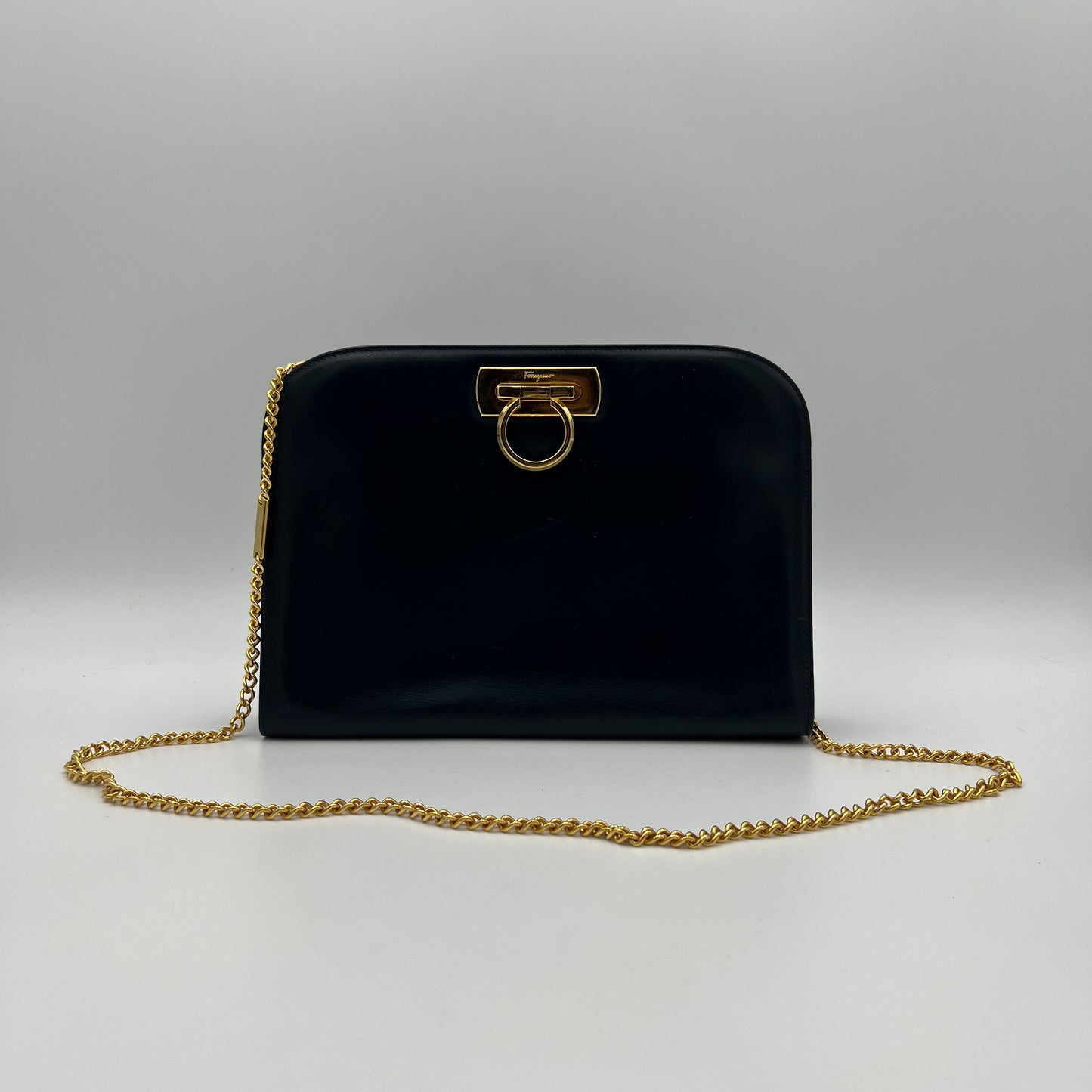 Salvatore Ferragamo Gancini Leather Chain Bag