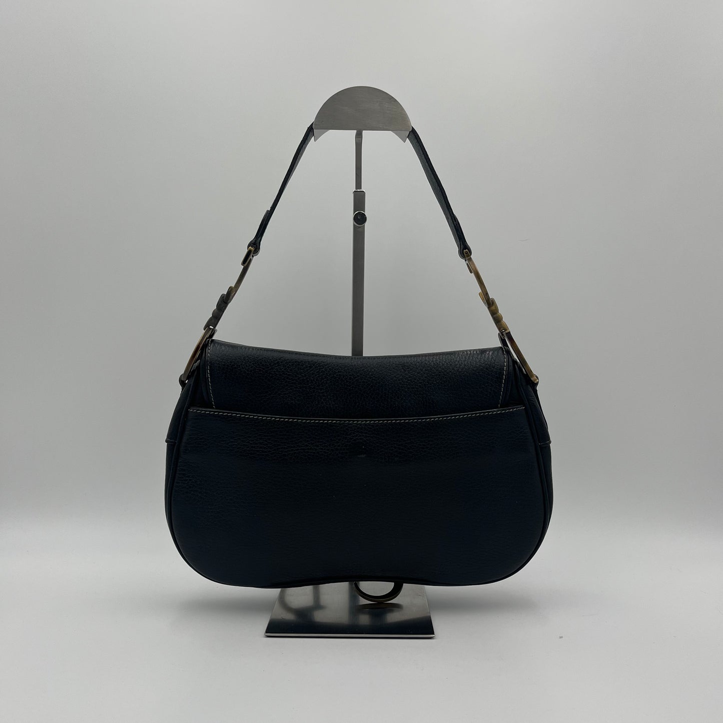 Christian Dior Black Leather Double Saddle