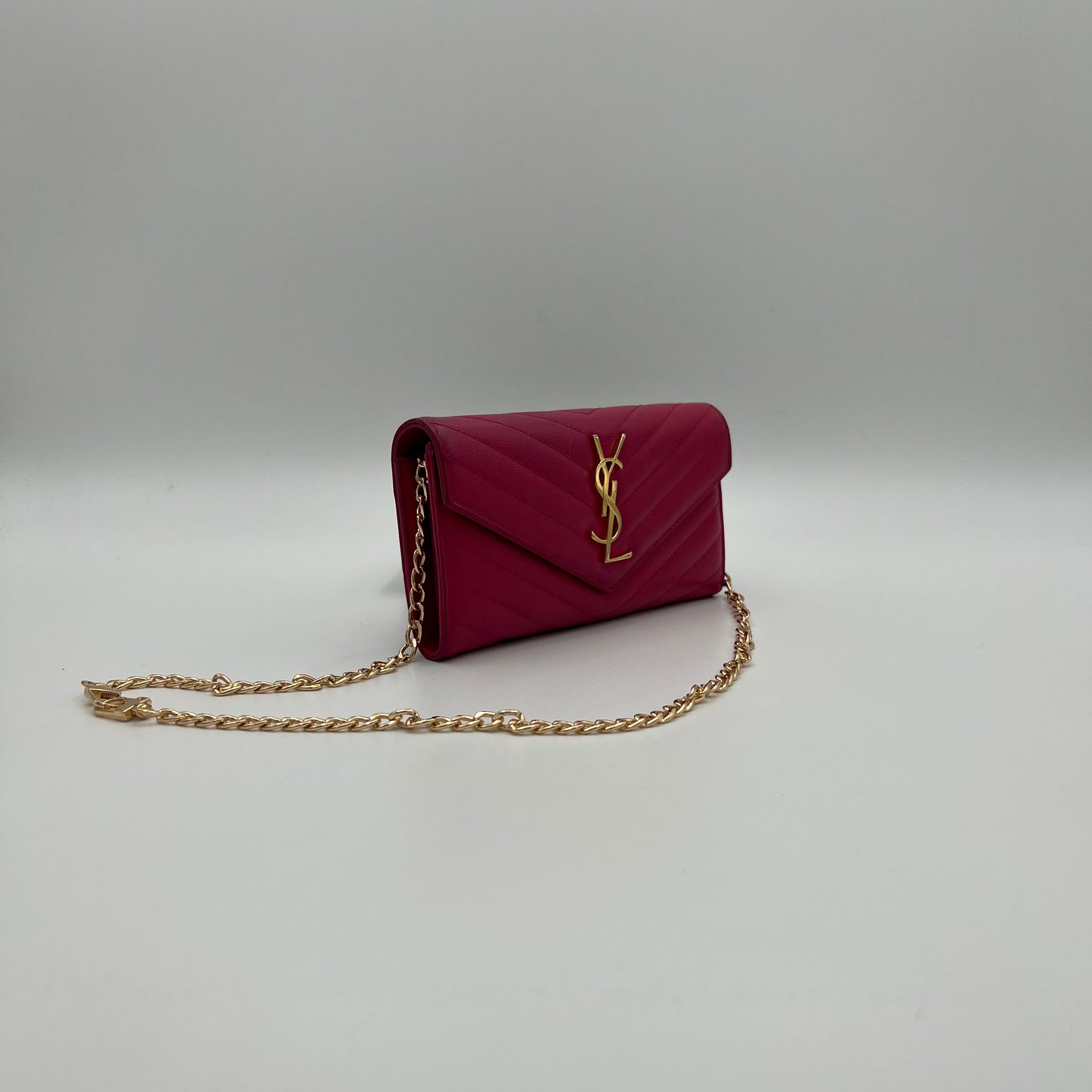 YSL Pink Cassandre Matelasse Large Flap Long Wallet
