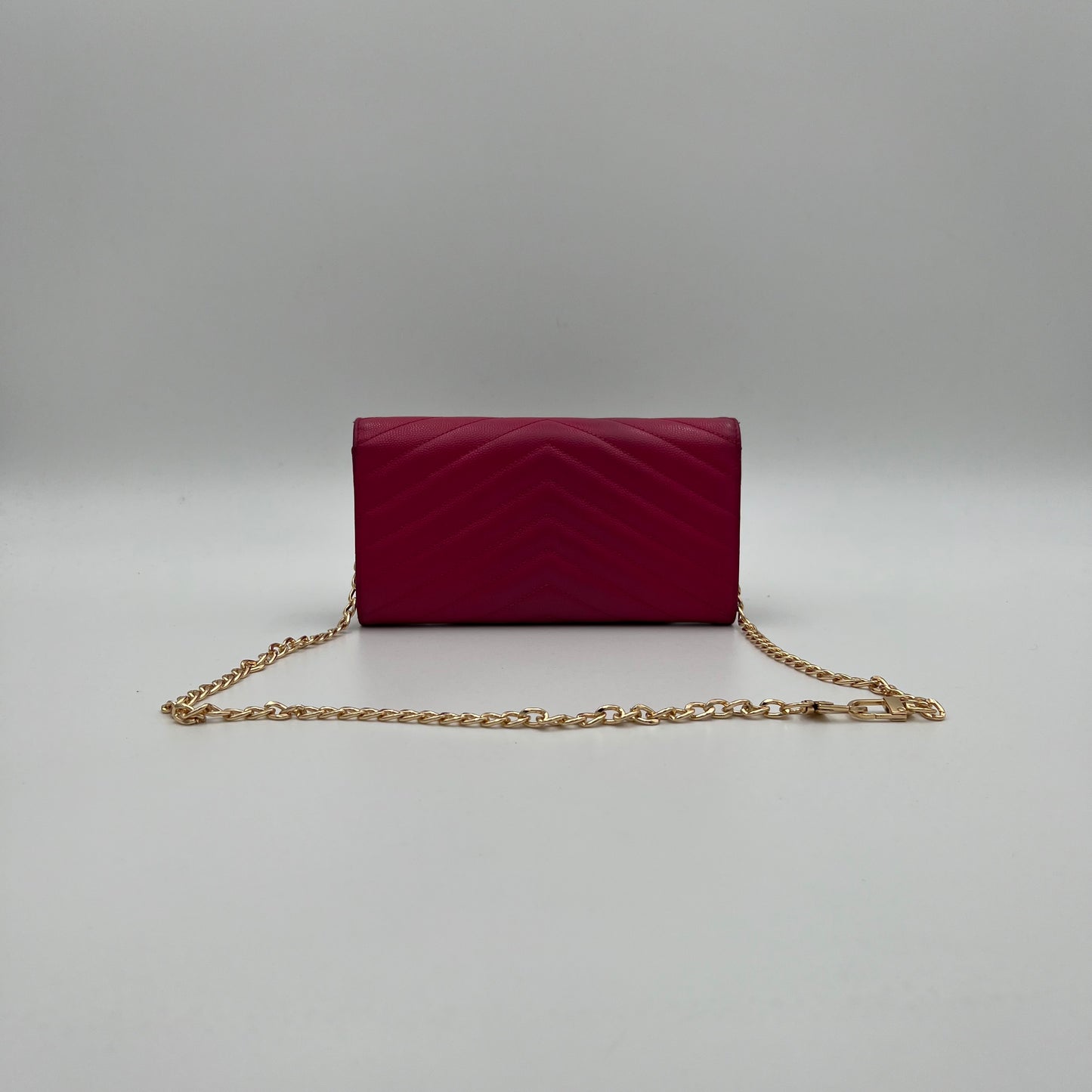YSL Pink Cassandre Matelasse Large Flap Long Wallet