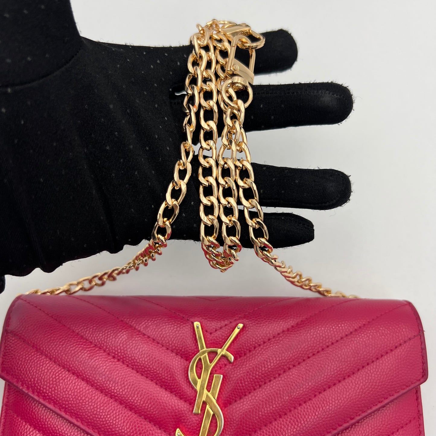 YSL Pink Cassandre Matelasse Large Flap Long Wallet