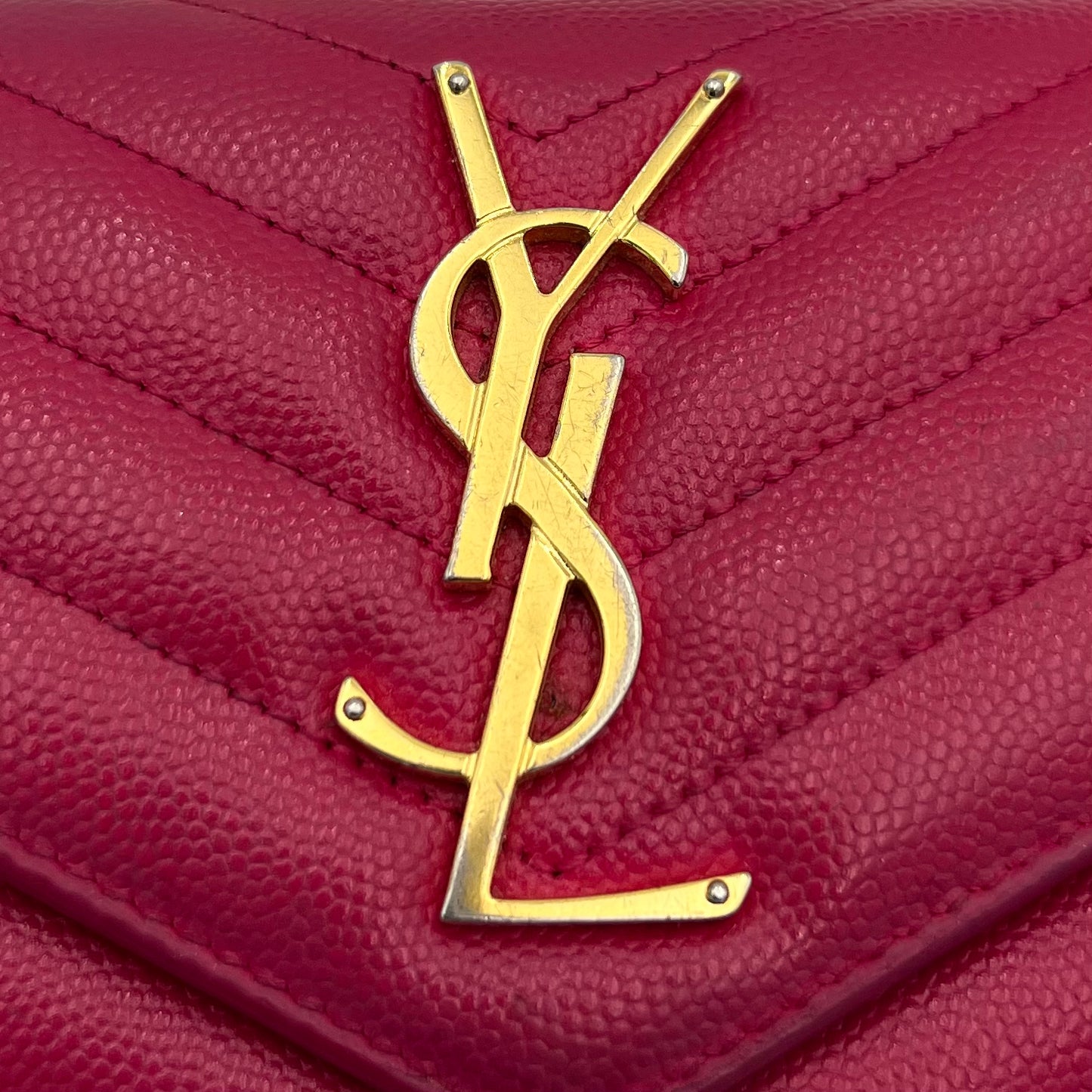 YSL Pink Cassandre Matelasse Large Flap Long Wallet