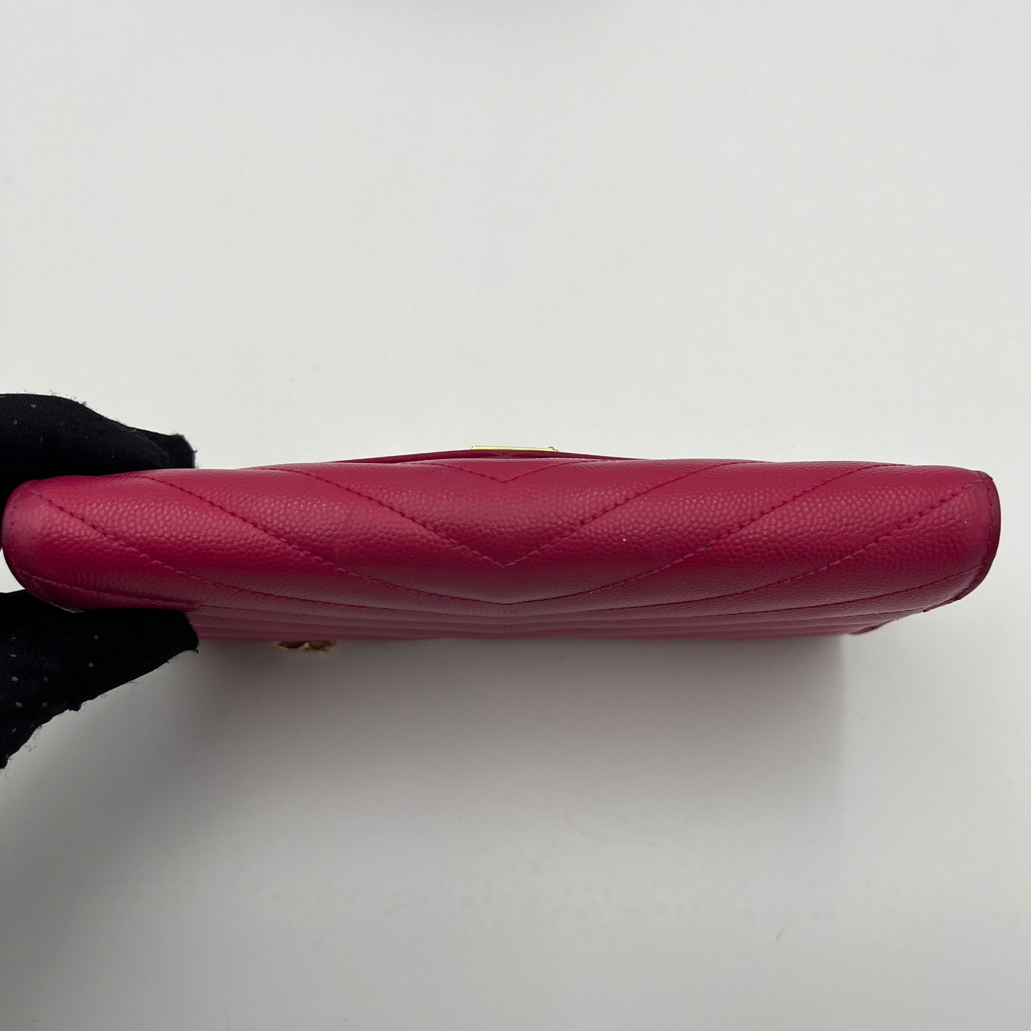 YSL Pink Cassandre Matelasse Large Flap Long Wallet