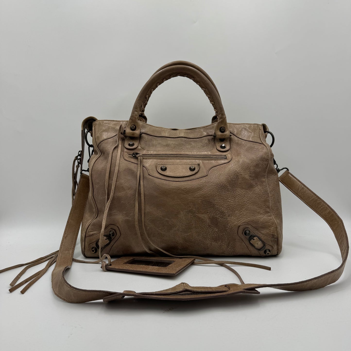 Balenciaga Light Brown Leather Classic Velo