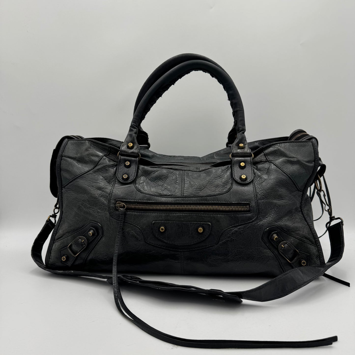 Balenciaga Black Leather Classic Part Time