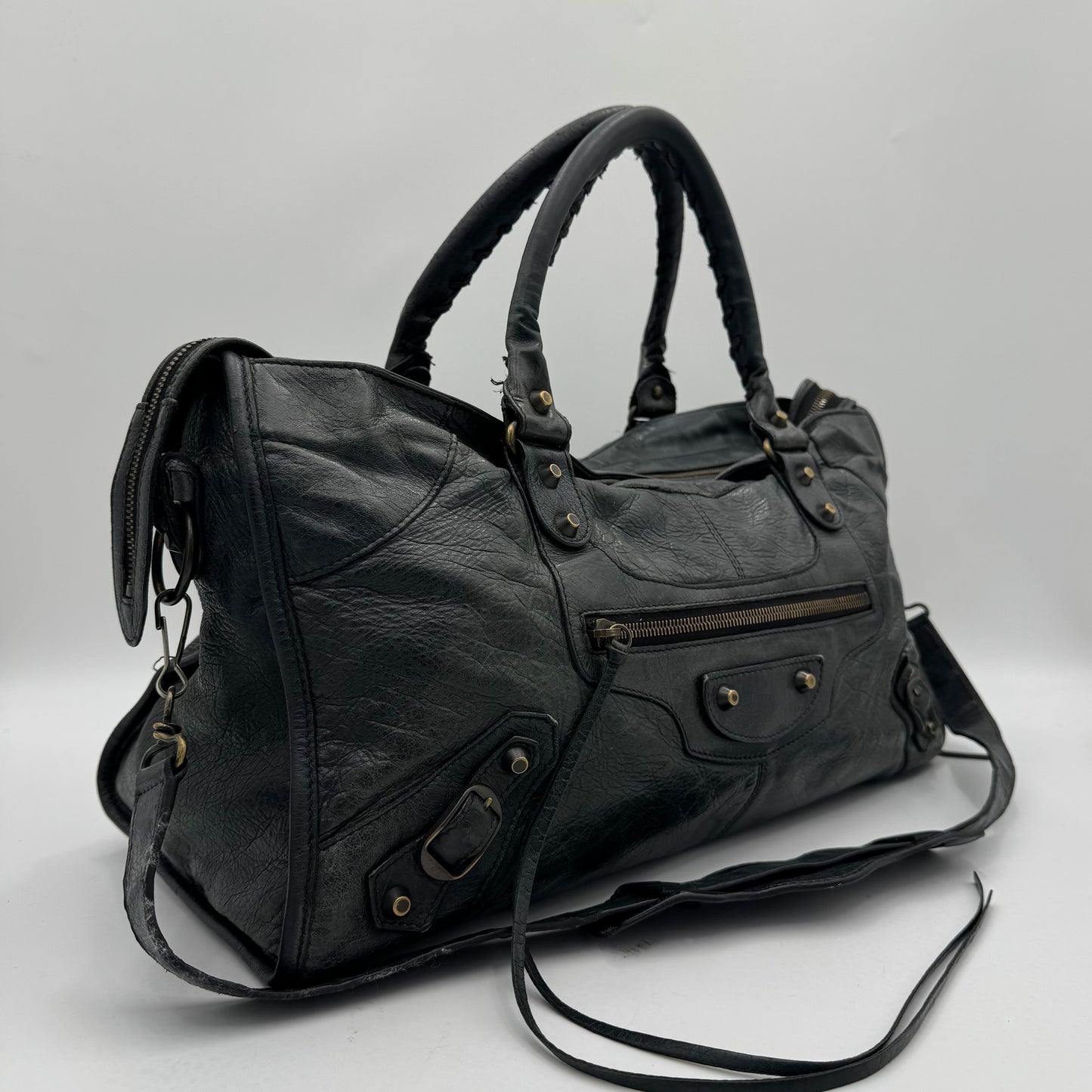 Balenciaga Black Leather Classic Part Time