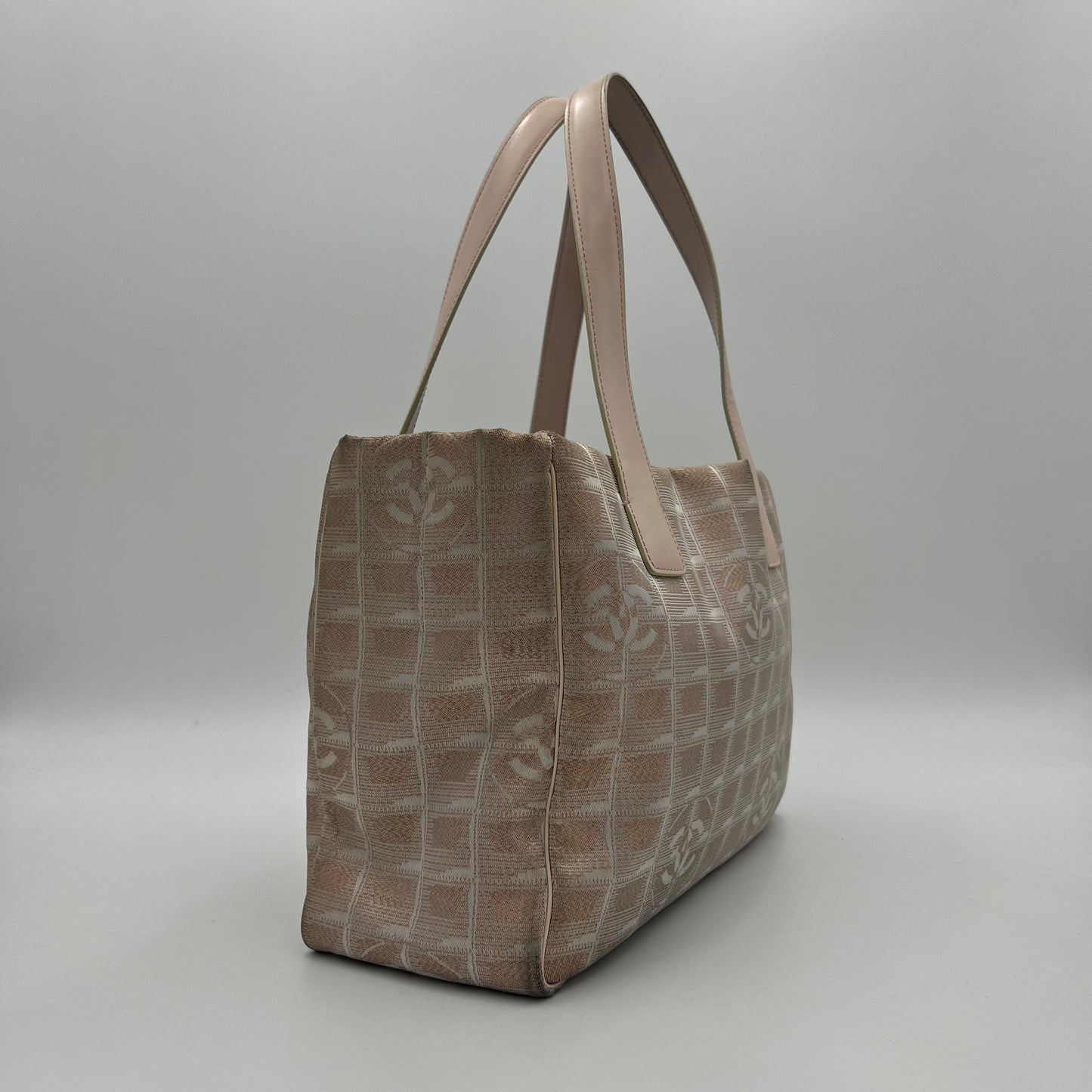Chanel Gliterry Beige Travel Line Nylon Tote