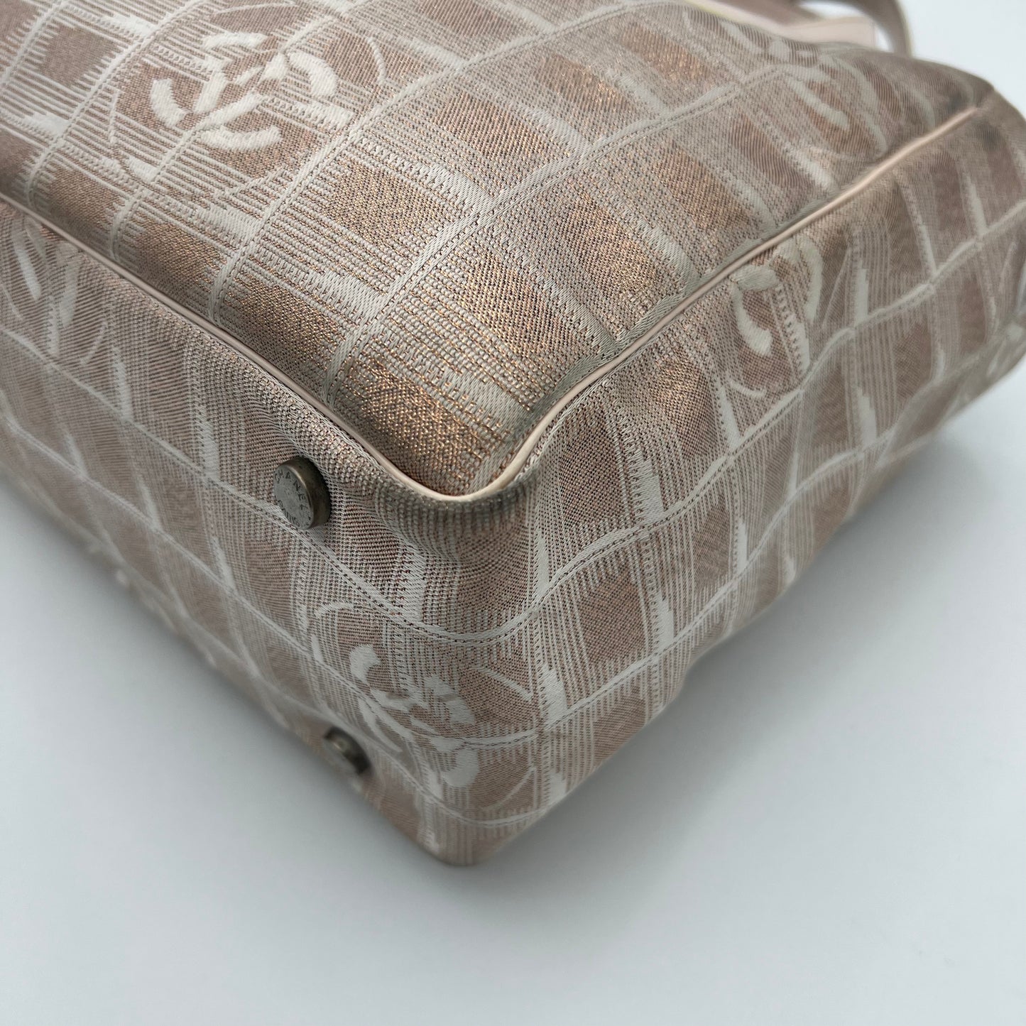 Chanel Gliterry Beige Travel Line Nylon Tote