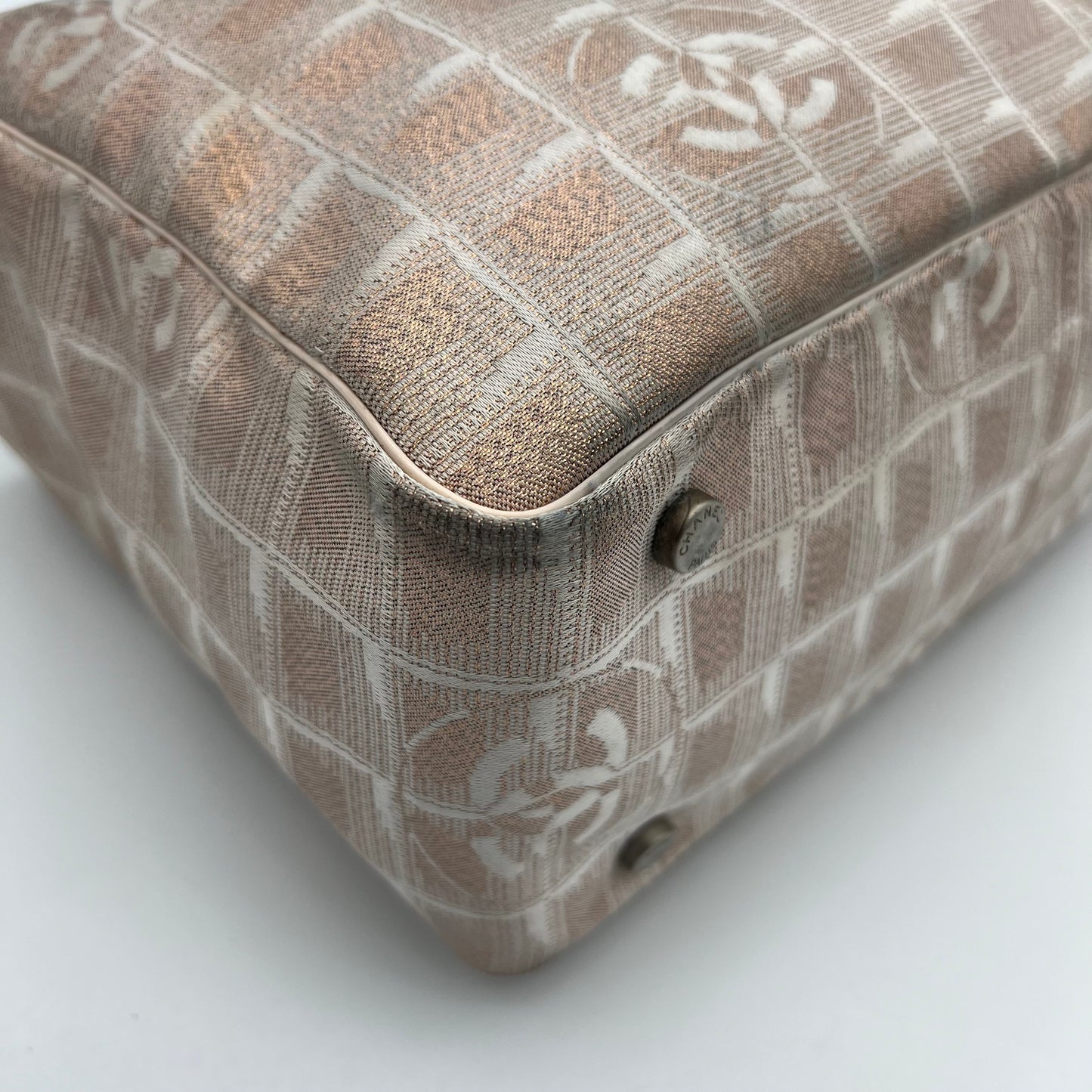 Chanel Gliterry Beige Travel Line Nylon Tote