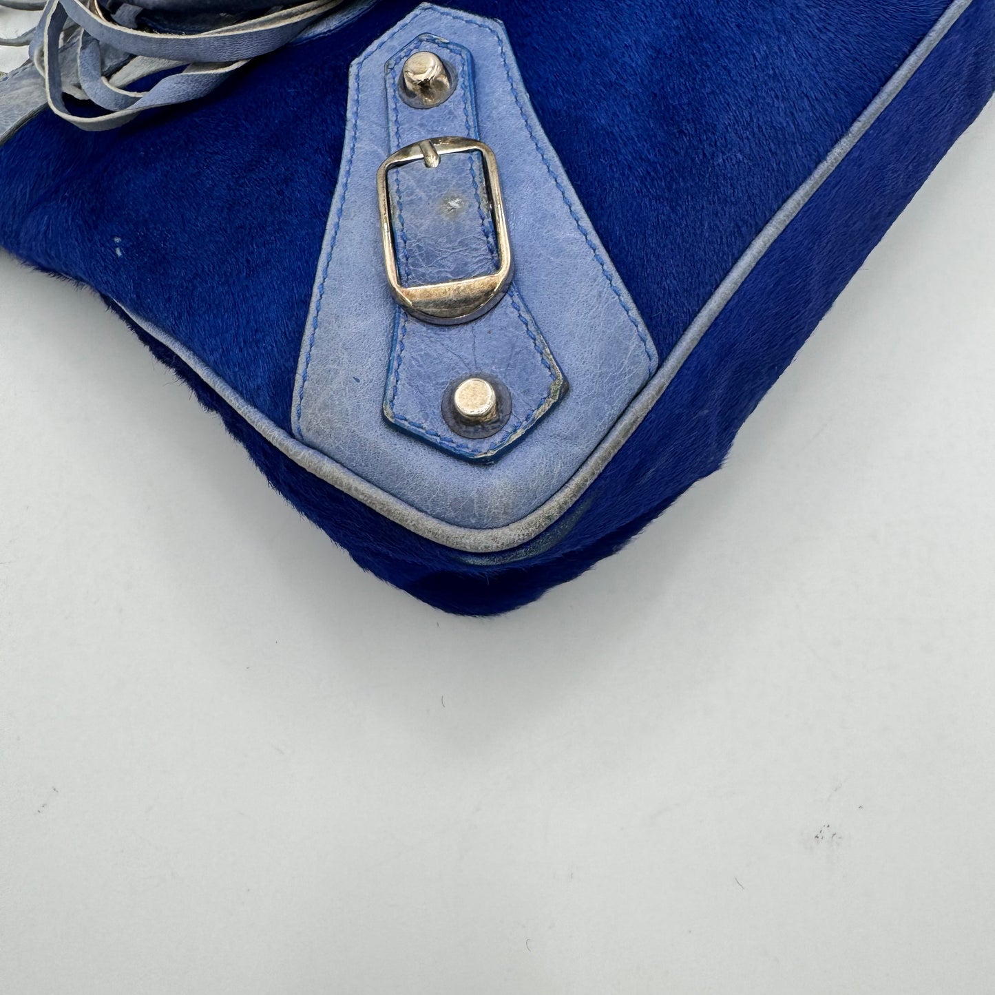 Balenciaga Blue Leather and Pony Hair First