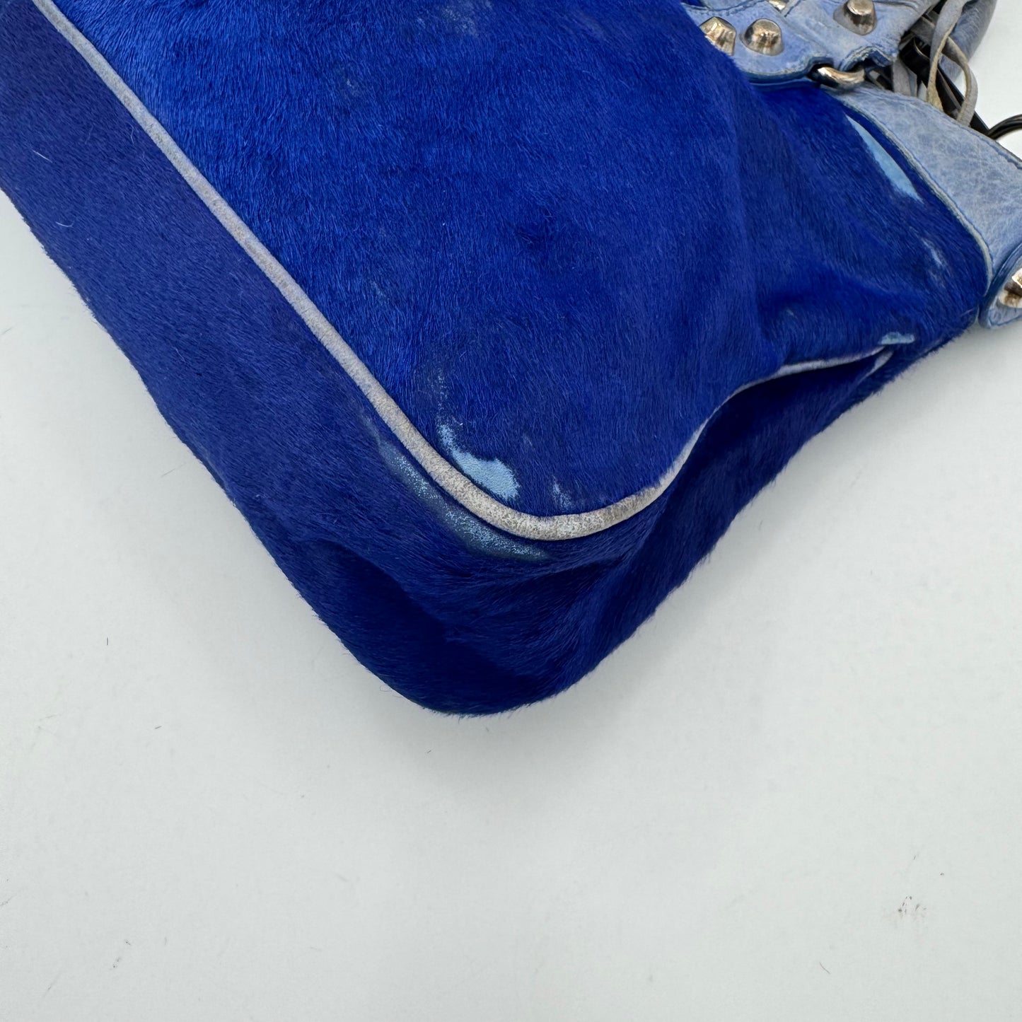 Balenciaga Blue Leather and Pony Hair First