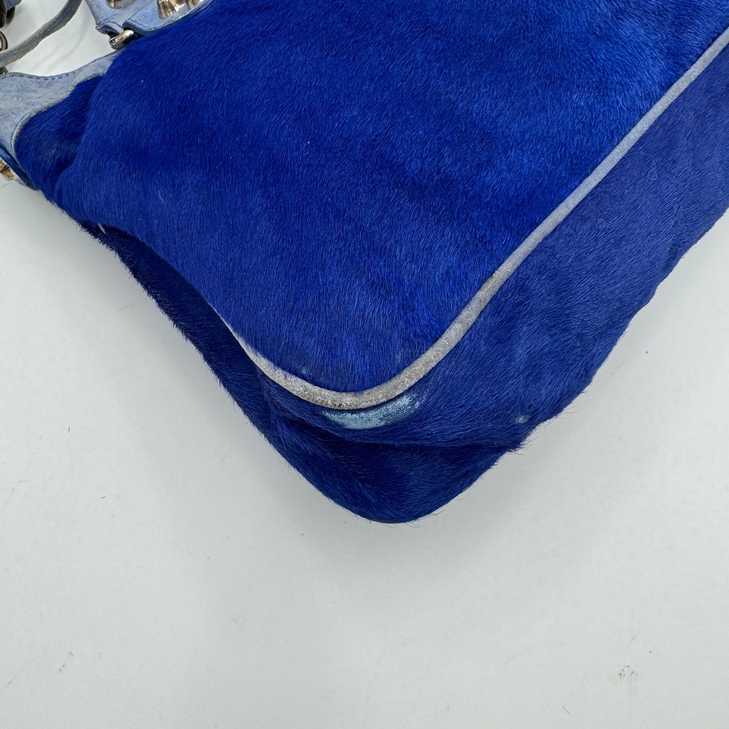 Balenciaga Blue Leather and Pony Hair First