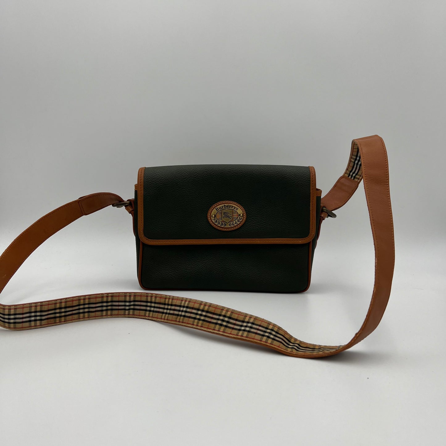 Burberry Vintage Green Leather Crossbody