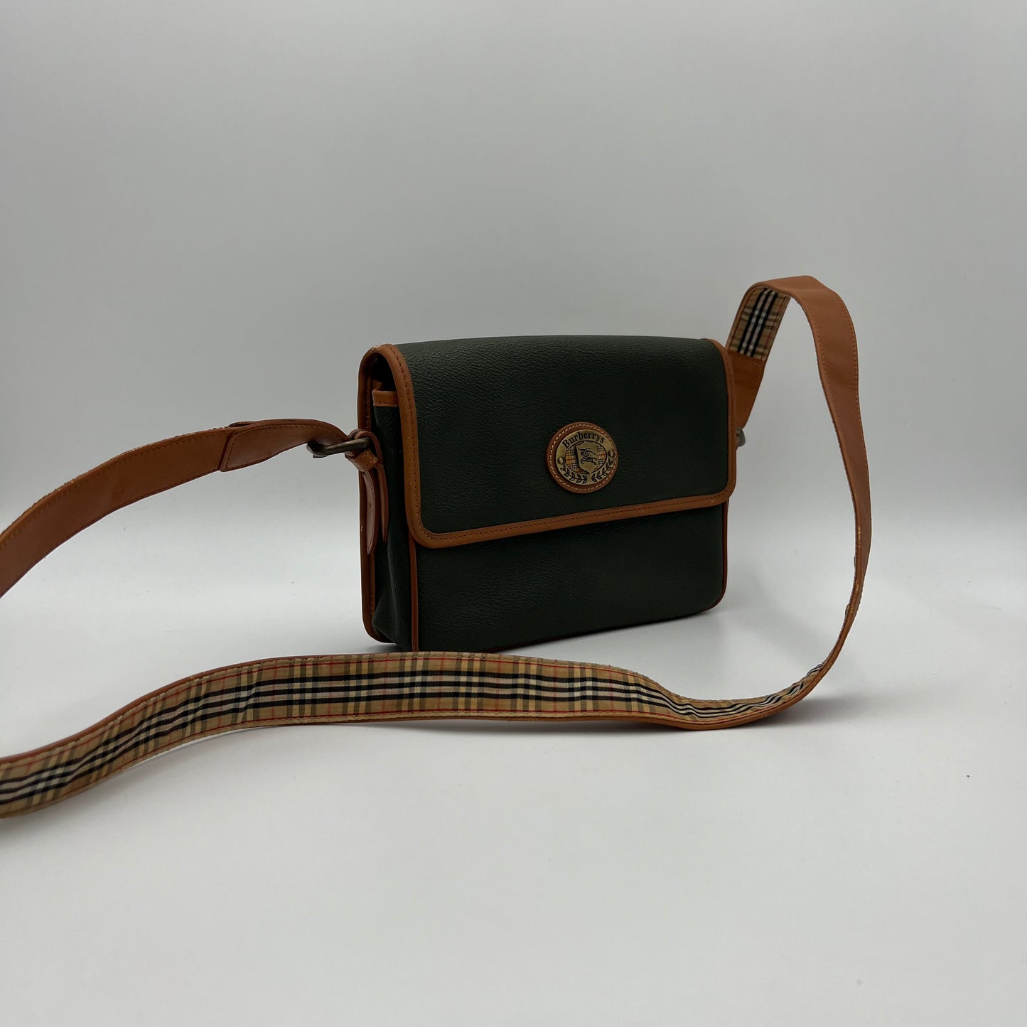 Burberry Vintage Green Leather Crossbody