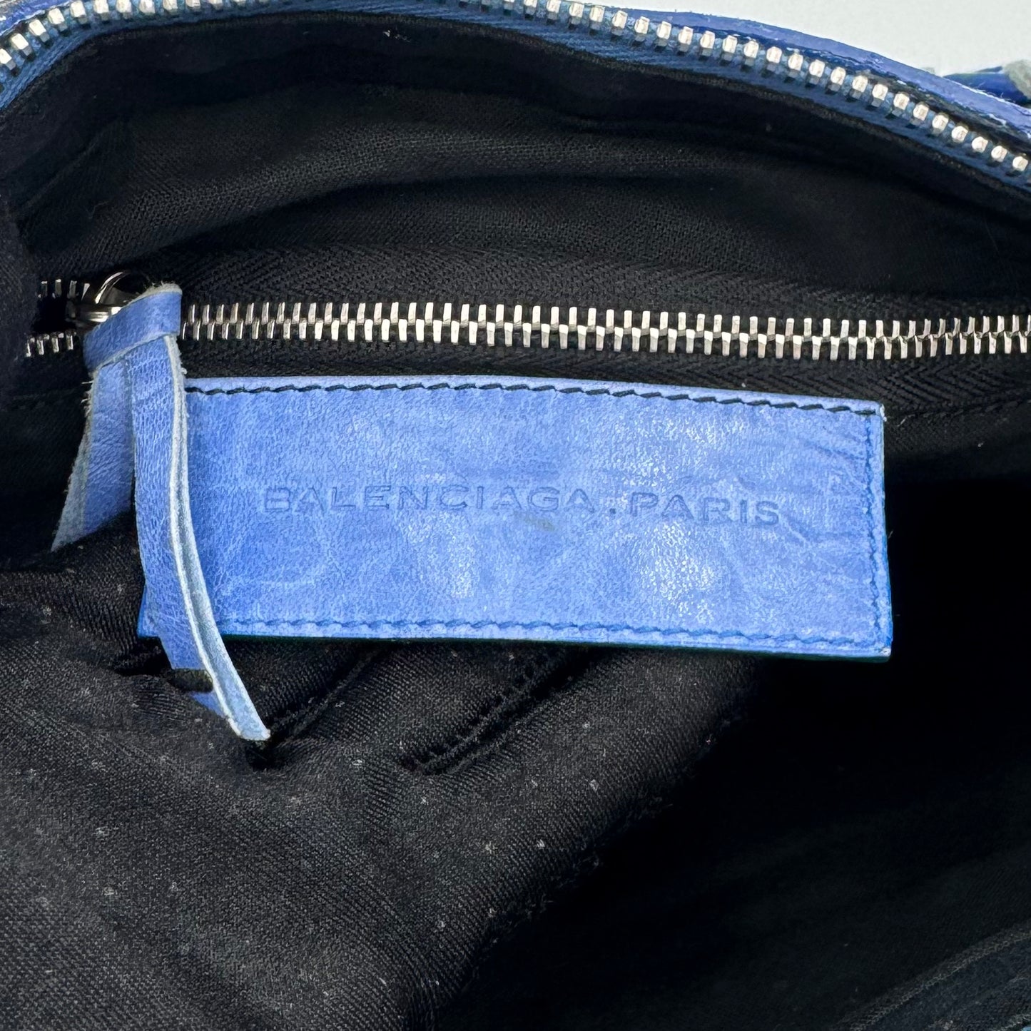 Balenciaga Blue Leather and Pony Hair First