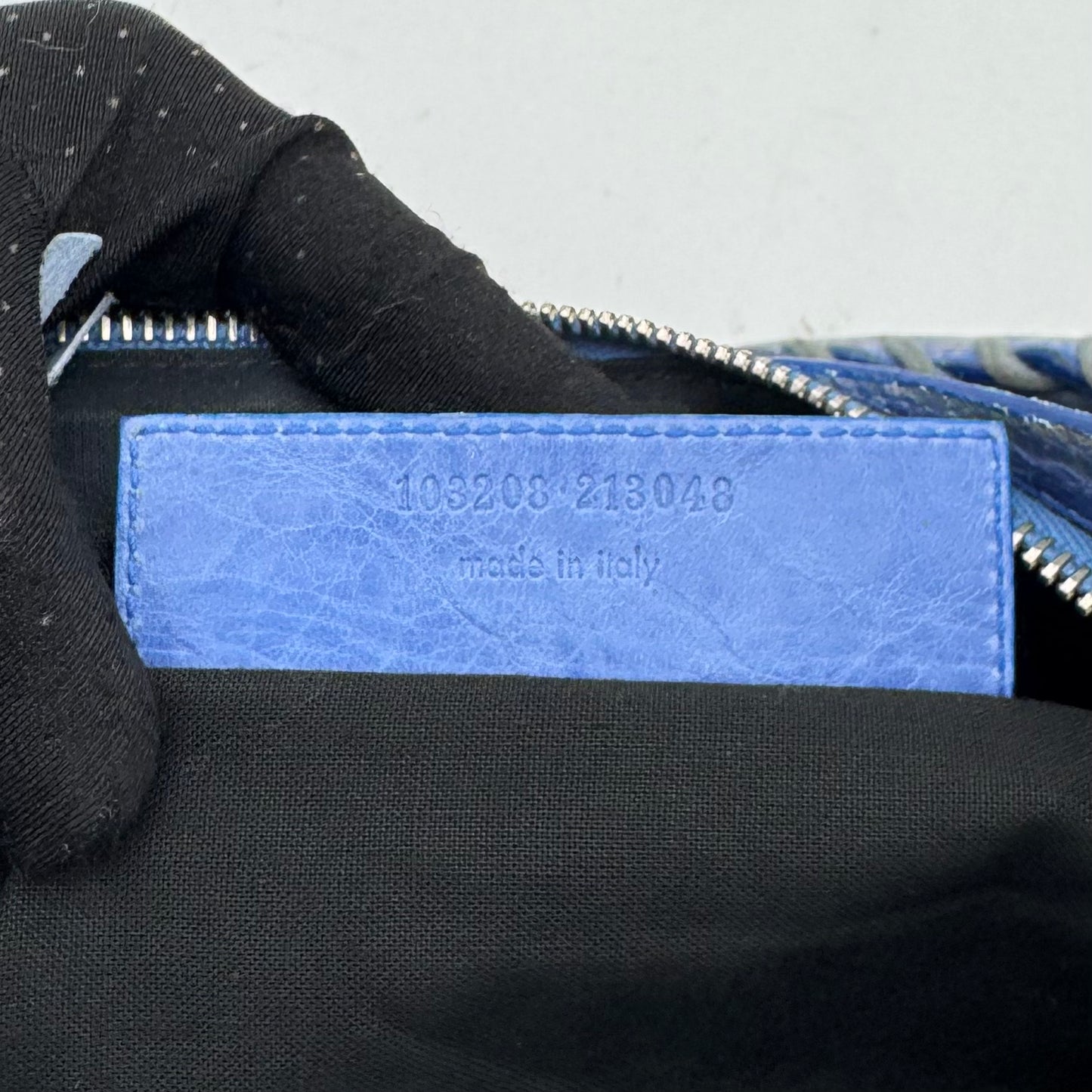 Balenciaga Blue Leather and Pony Hair First