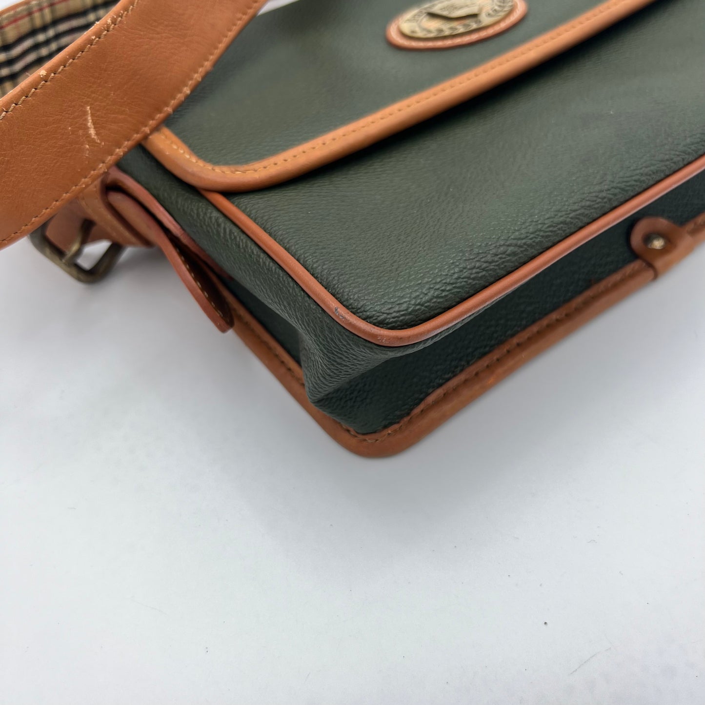 Burberry Vintage Green Leather Crossbody