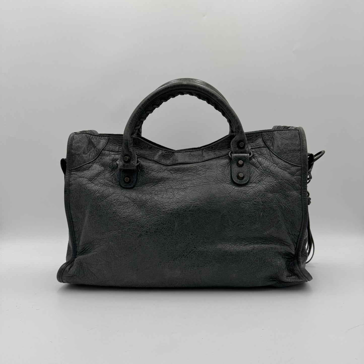 Balenciaga Olive Green Gray Leather Classic City