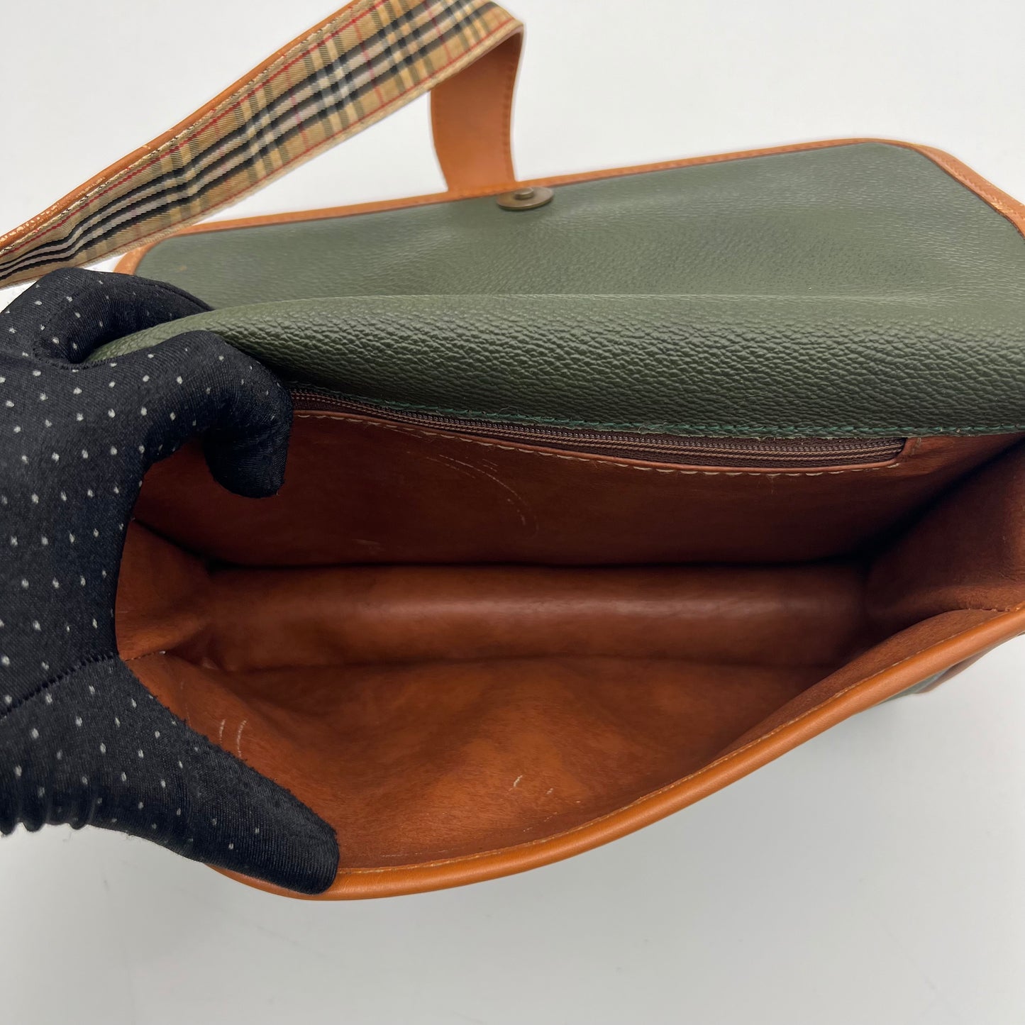 Burberry Vintage Green Leather Crossbody