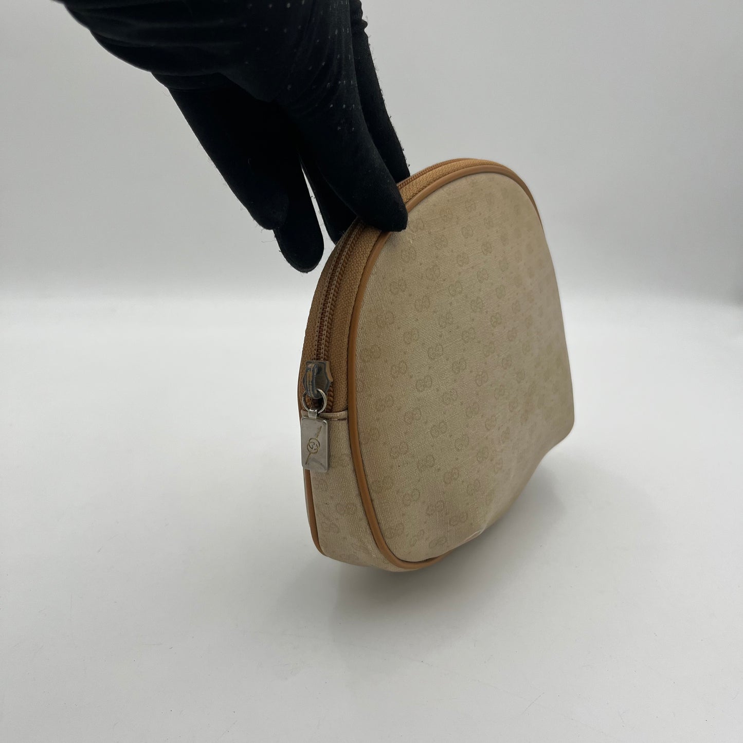 Gucci Cream Micro GG Semi Round Pouch