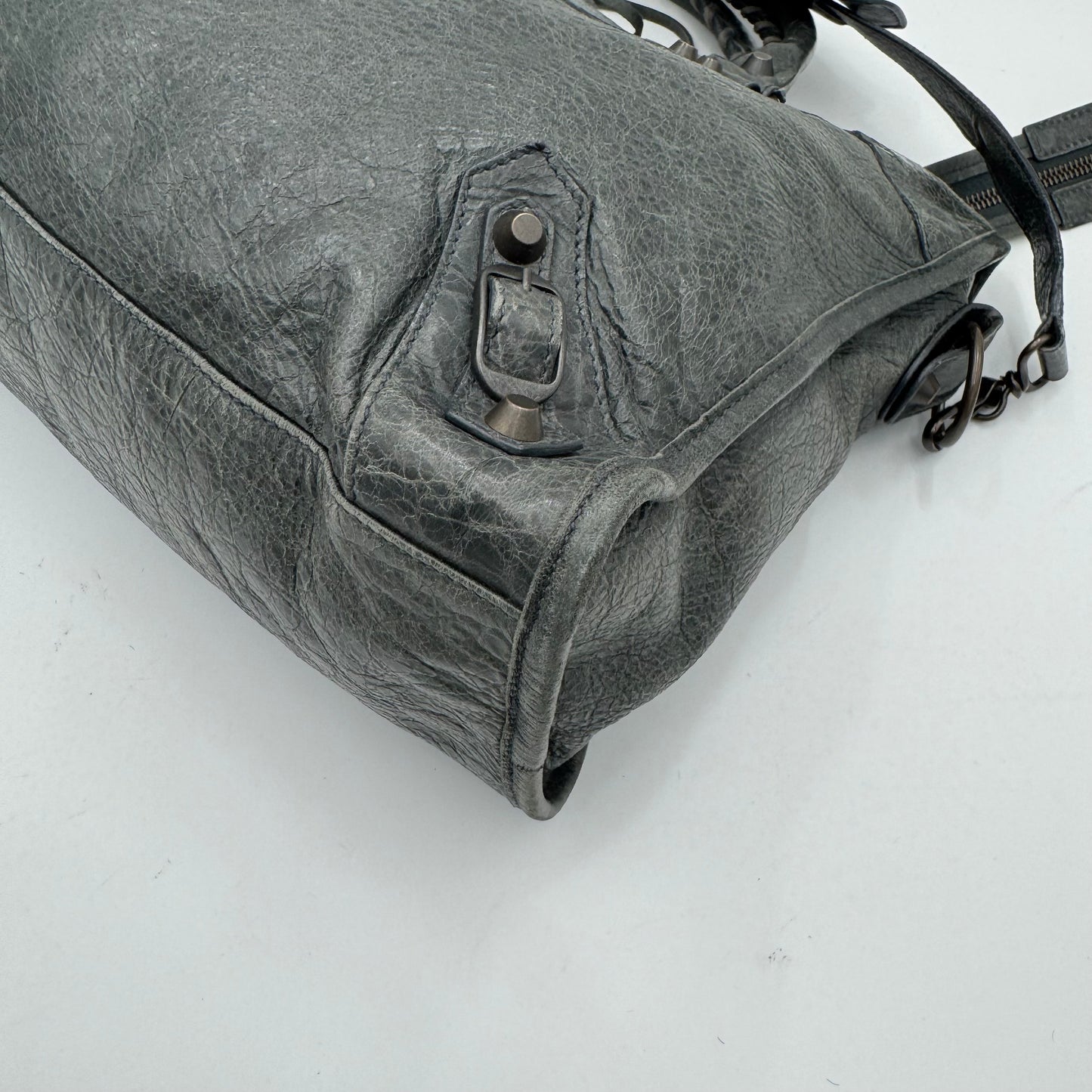Balenciaga Olive Green Gray Leather Classic City