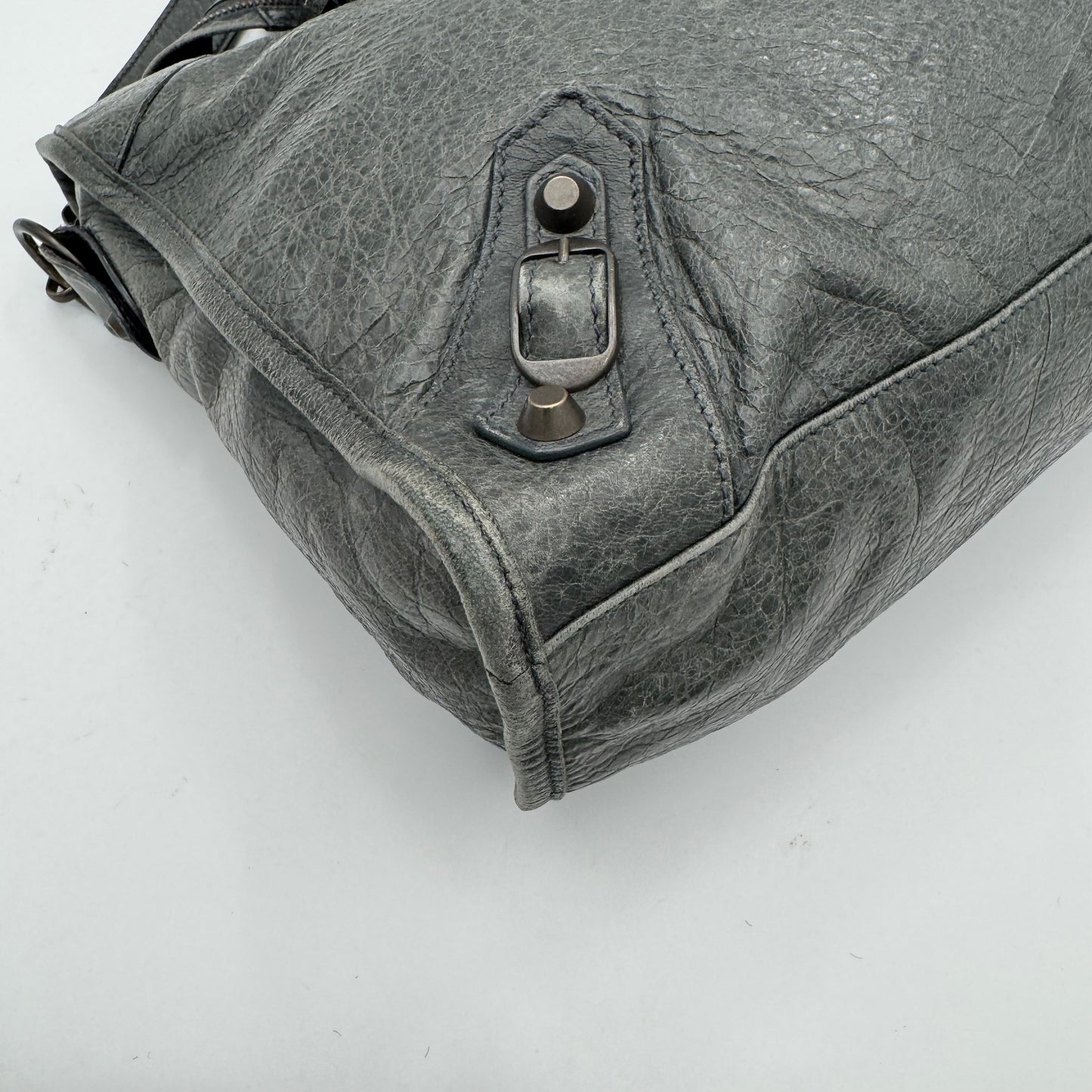 Balenciaga Olive Green Gray Leather Classic City