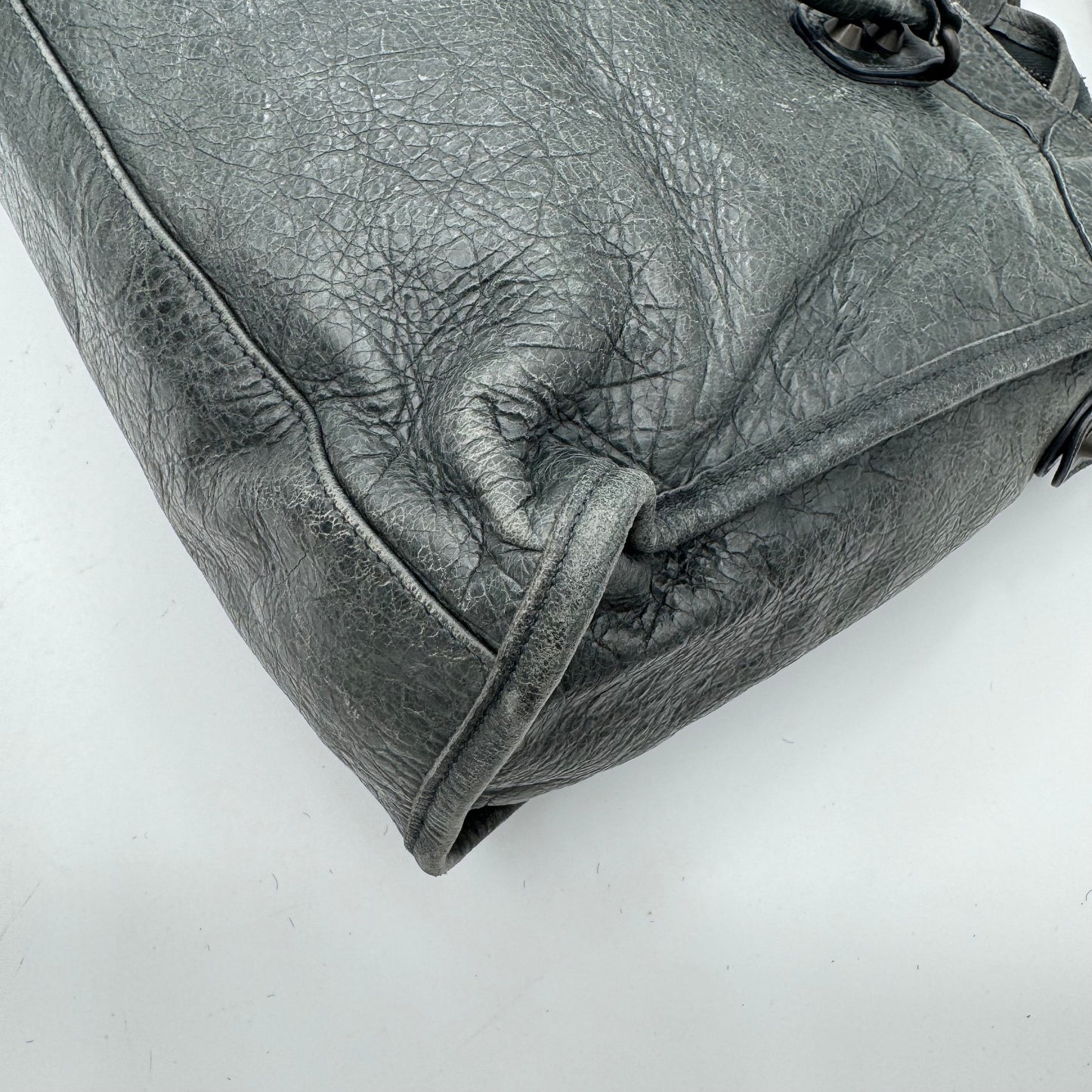Balenciaga Olive Green Gray Leather Classic City