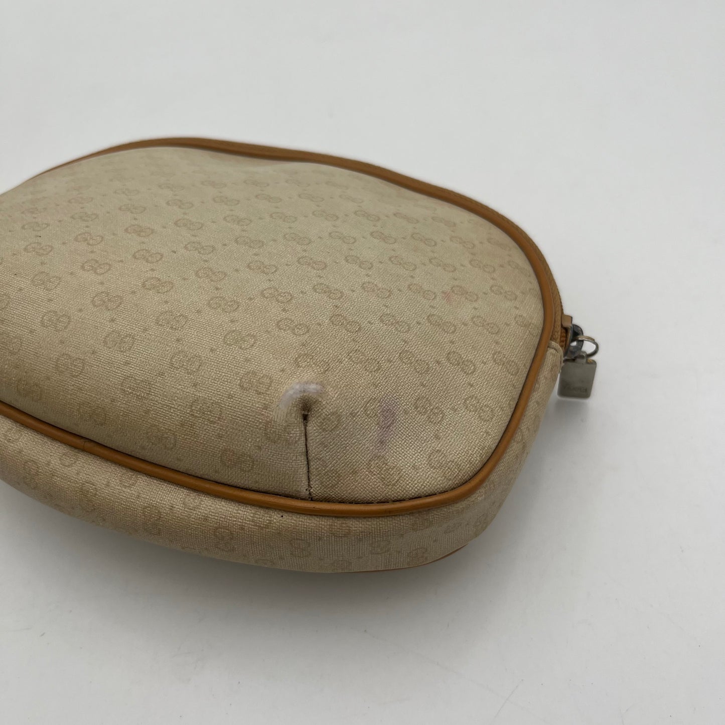 Gucci Cream Micro GG Semi Round Pouch