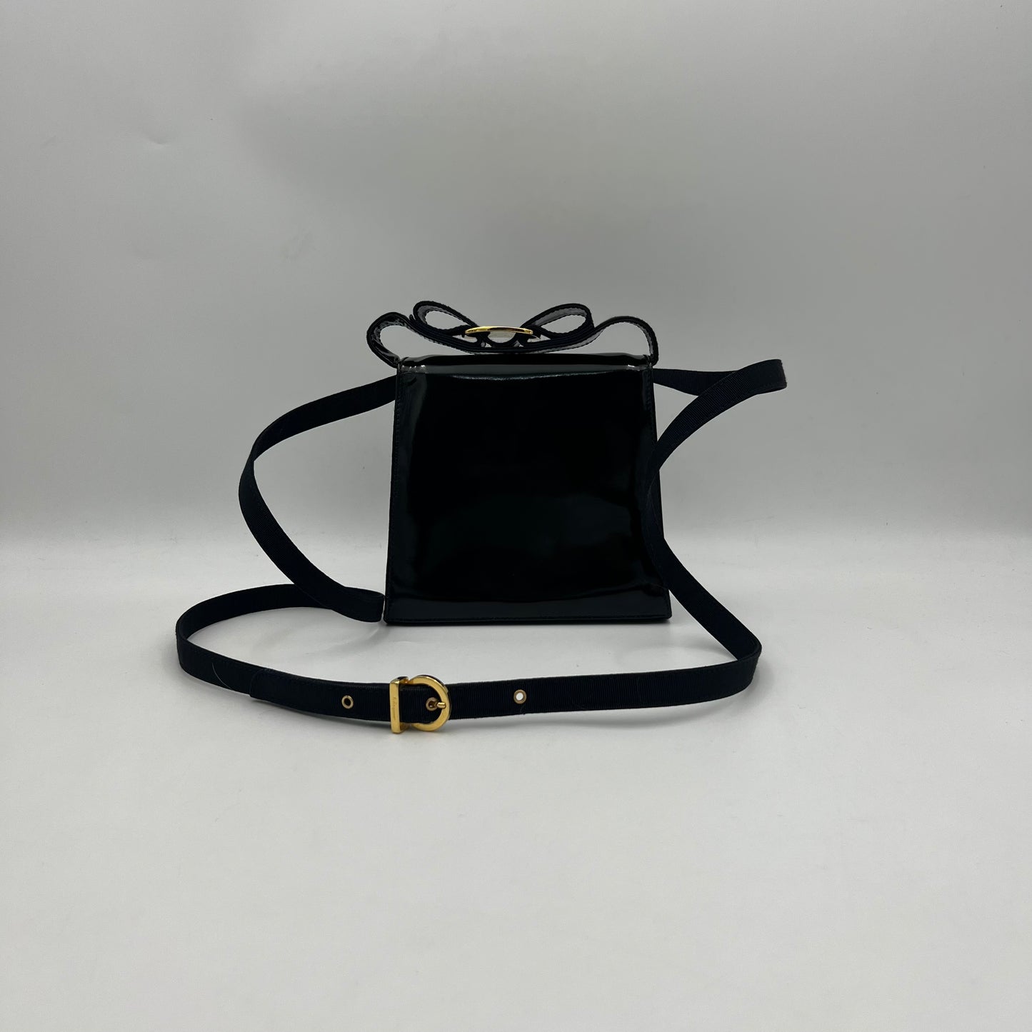 Salvatore Ferragamo Black Vala Handbag with Long Strap