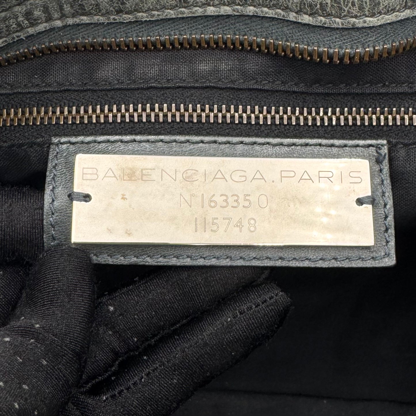 Balenciaga Olive Green Gray Leather Classic City