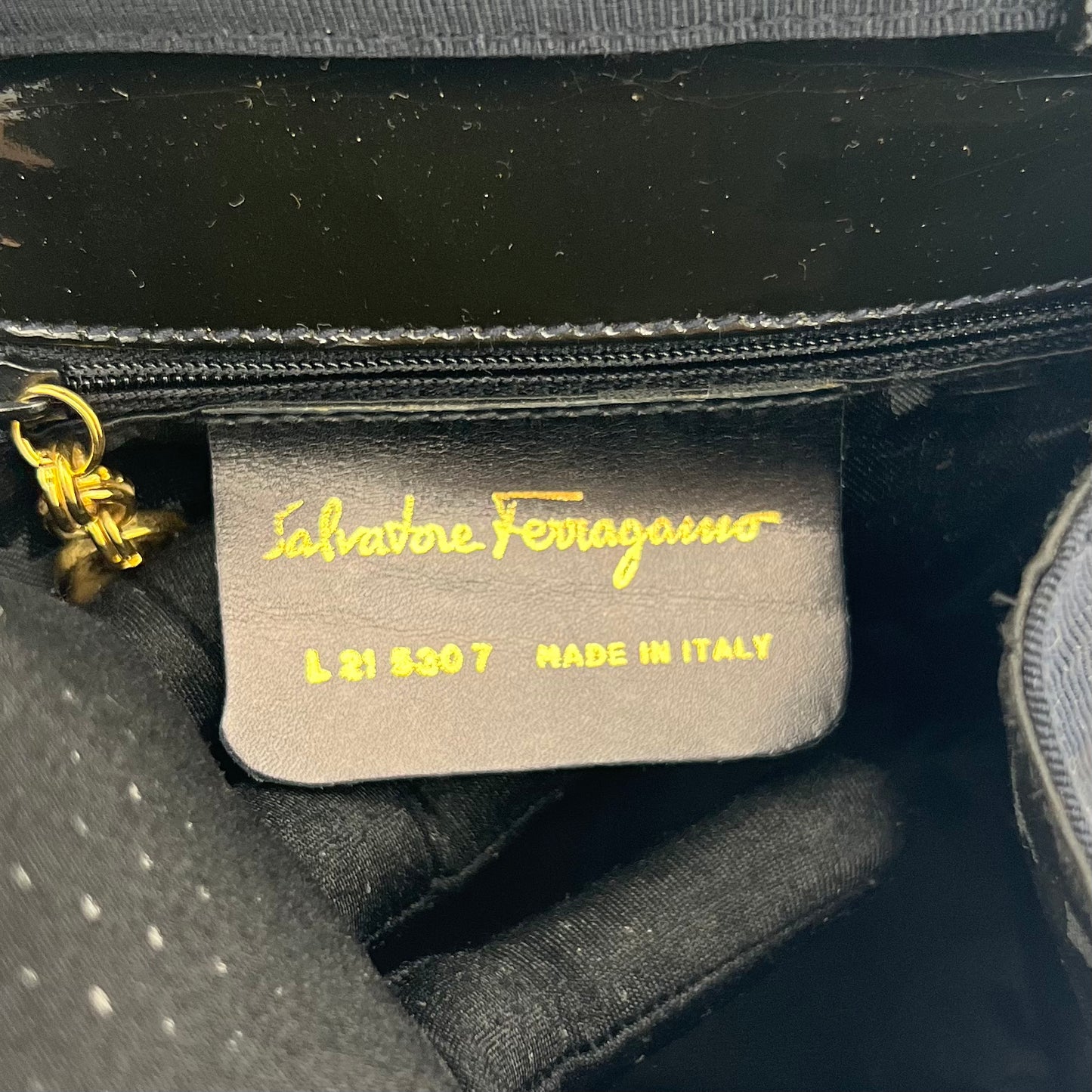 Salvatore Ferragamo Black Vala Handbag with Long Strap