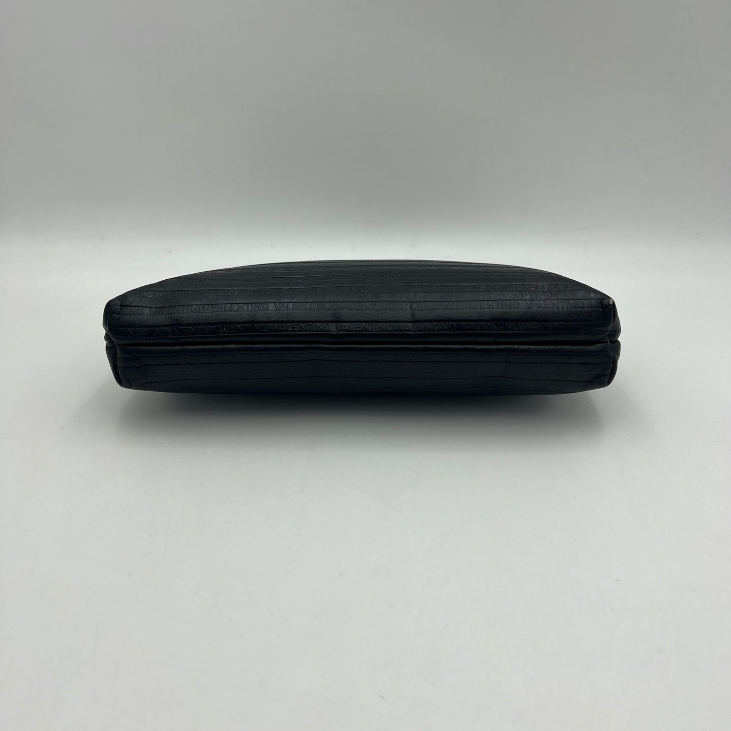 Mario Valentino Monogram Embossed Black Clutch