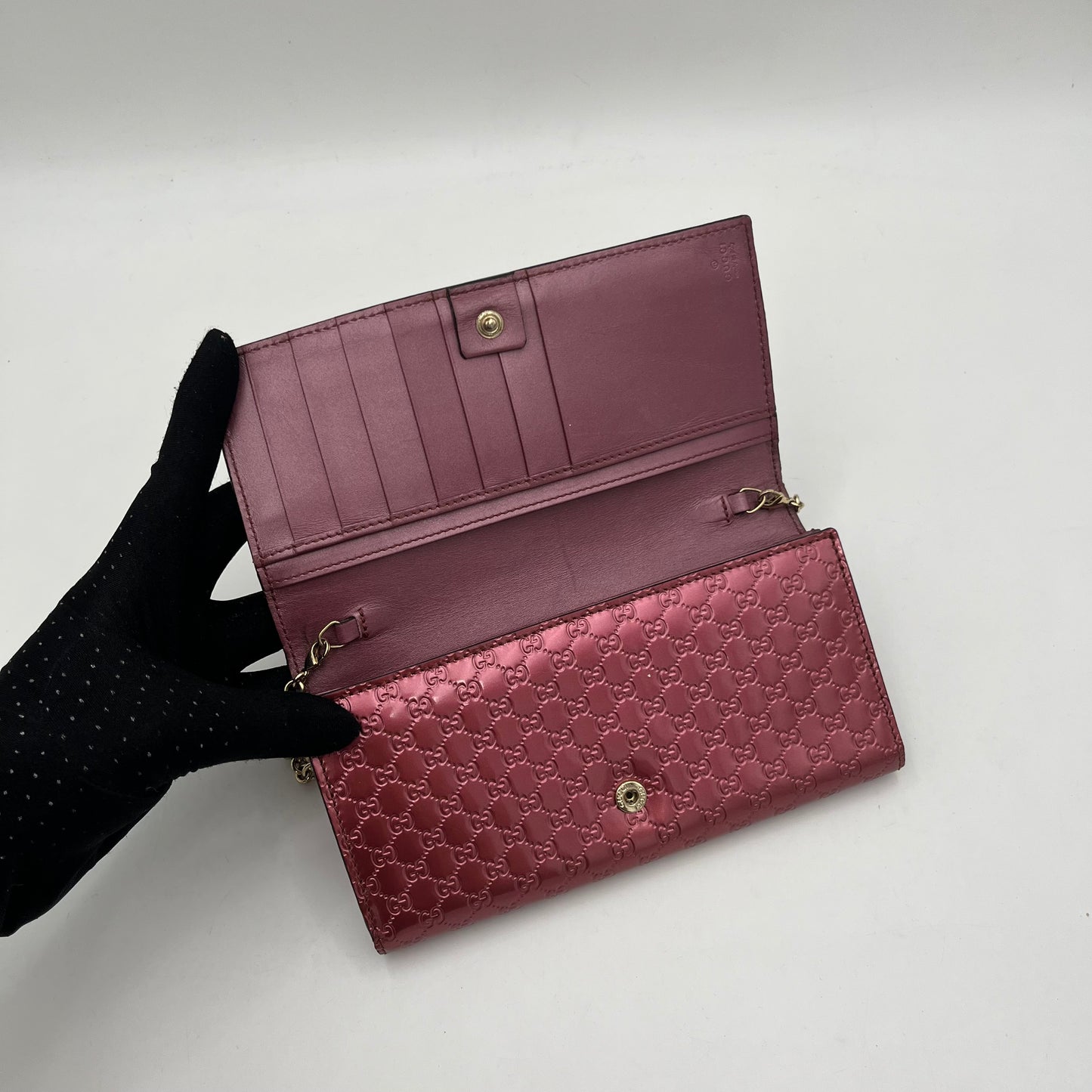 Gucci Pink Micro Guccissima Patent WOC