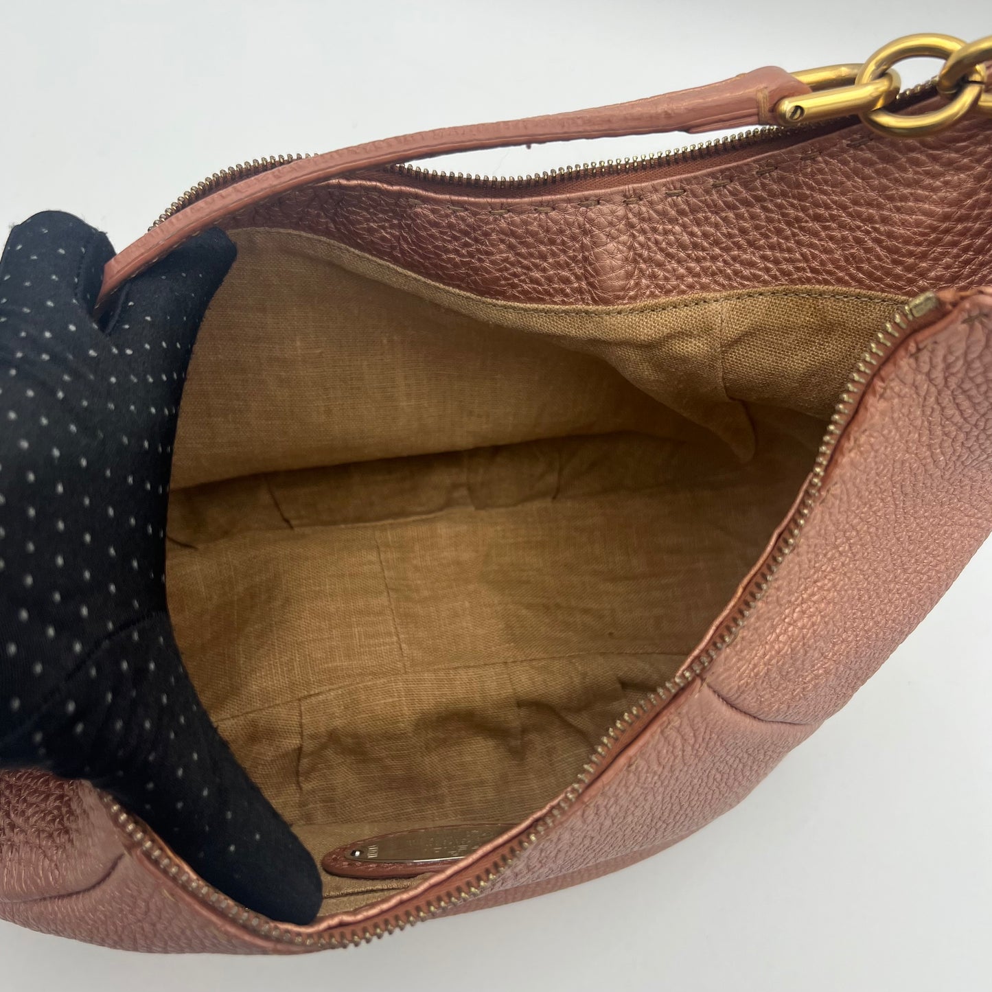 Fendi Pink Selleria Leather Hobo Bag