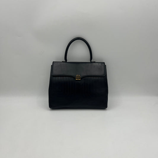 Balenciaga Vintage Black Leather Top Handle Kelly