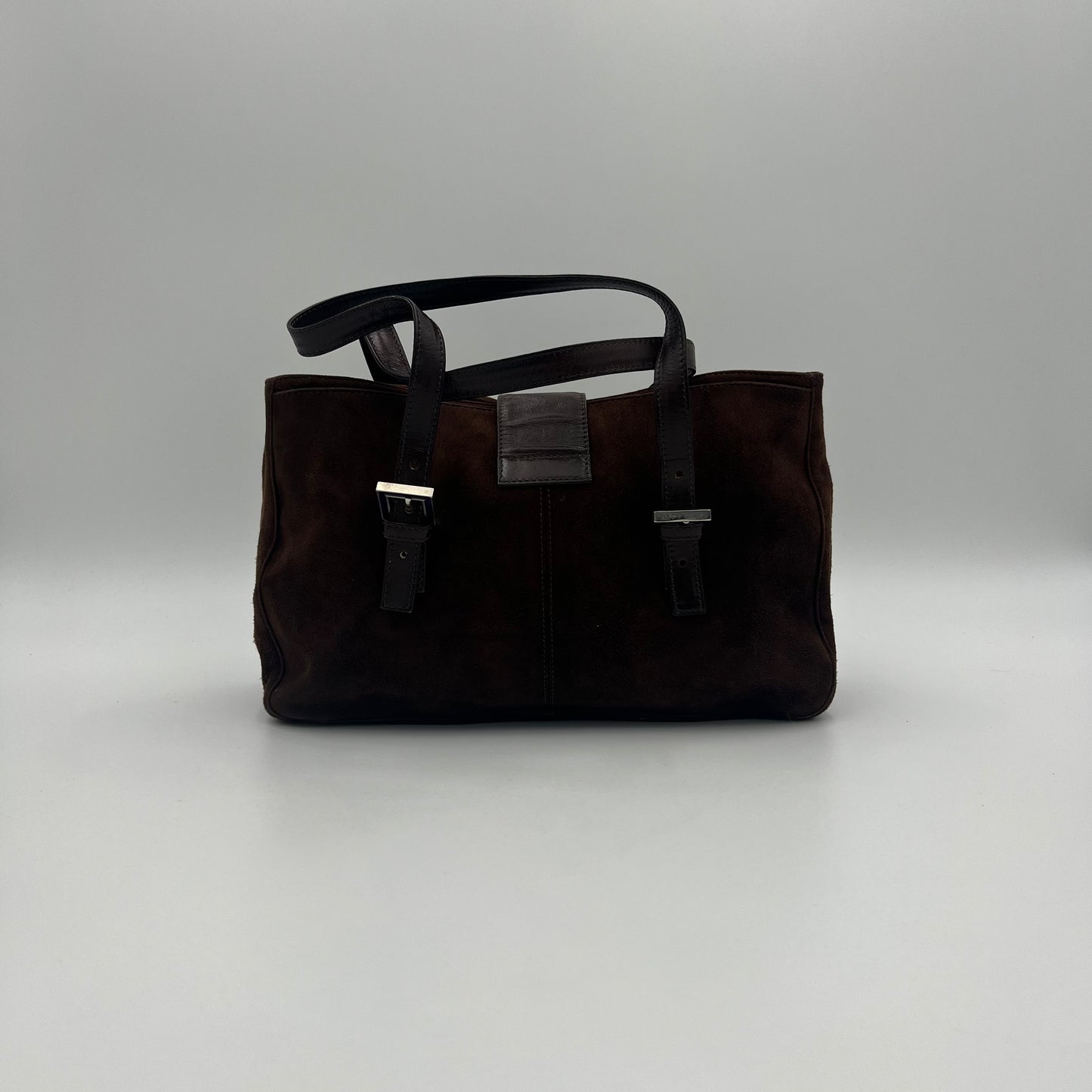 Fendi Vintage Brown Suede Shoulder Bag