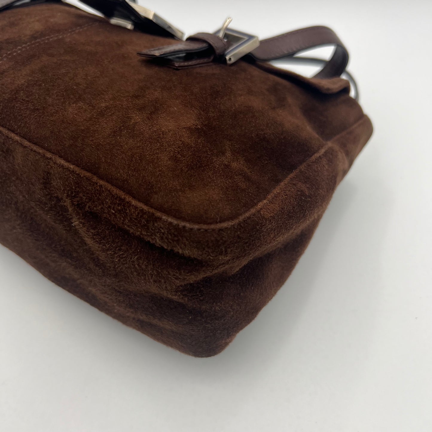 Fendi Vintage Brown Suede Shoulder Bag