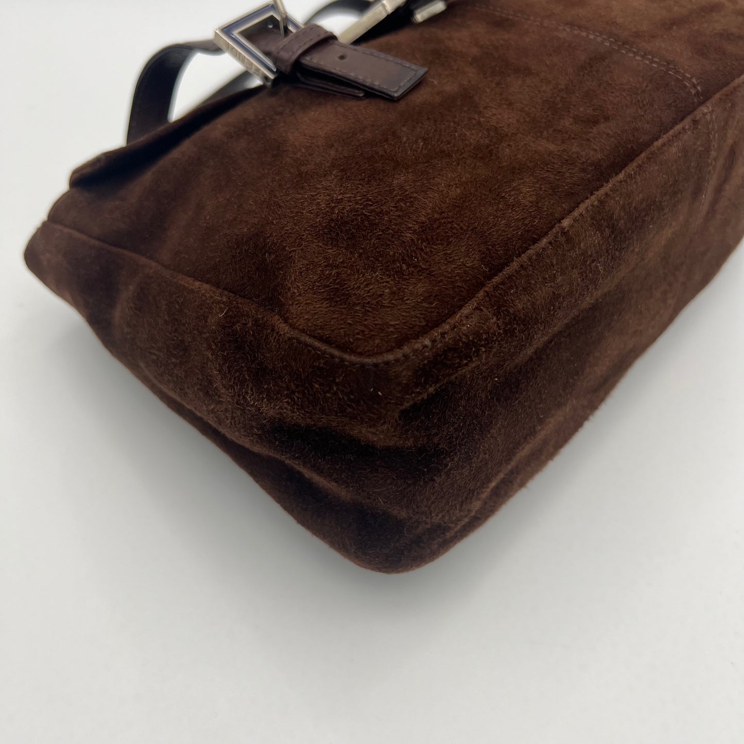 Fendi Vintage Brown Suede Shoulder Bag