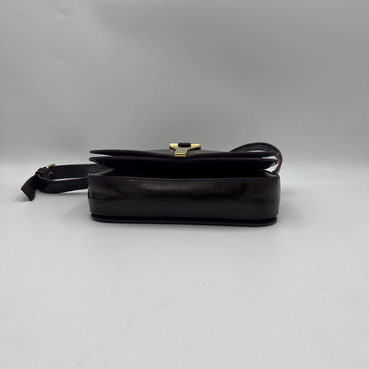 YSL Burgundy Leather Chyc Flap Sling Bag