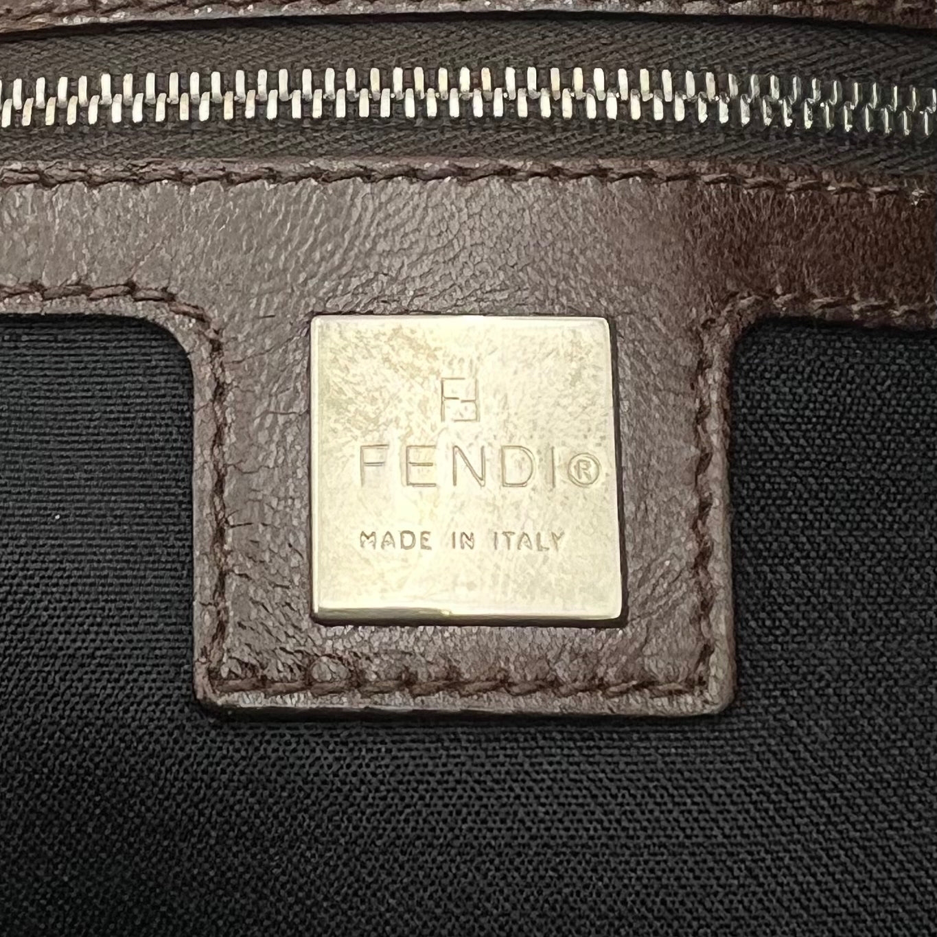 Fendi Vintage Brown Suede Shoulder Bag