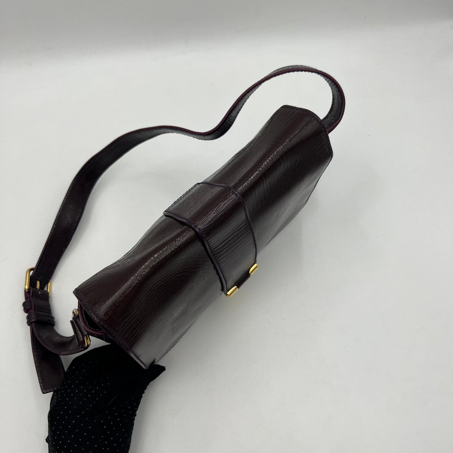 YSL Burgundy Leather Chyc Flap Sling Bag