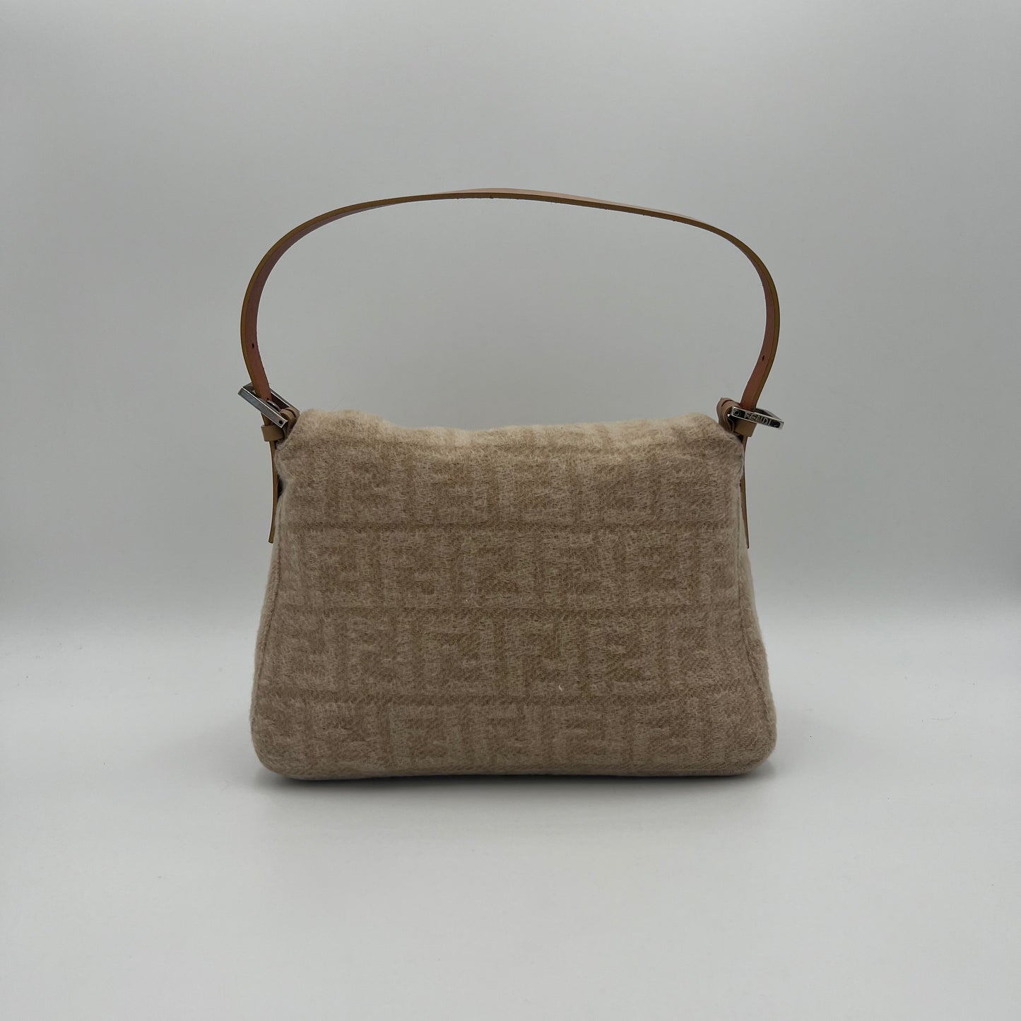 Fendi Beige Zucca Wool Mamma Baguette