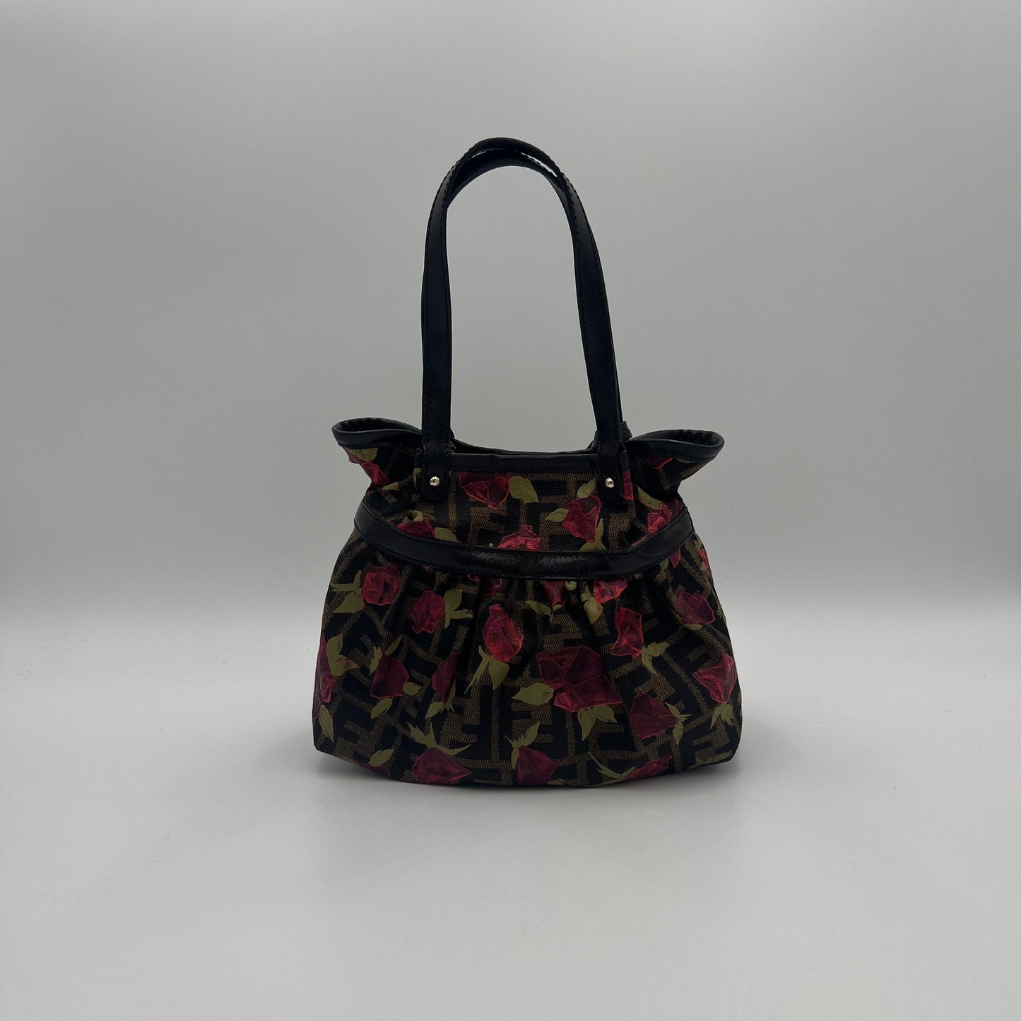 Fendi Tobacco Zucca Rose Chef Handbag